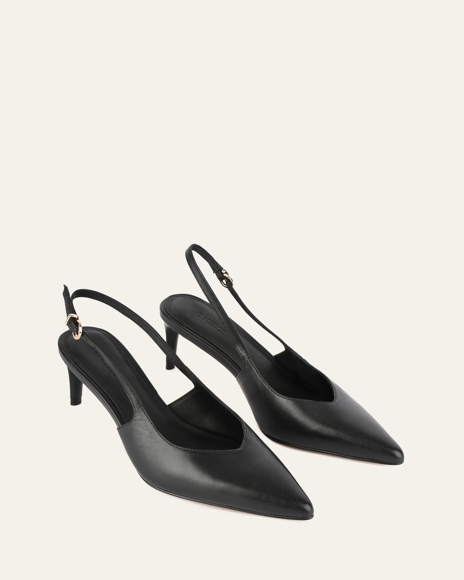 JULIAN MID HEELS BLACK LEATHER Jo Mercer