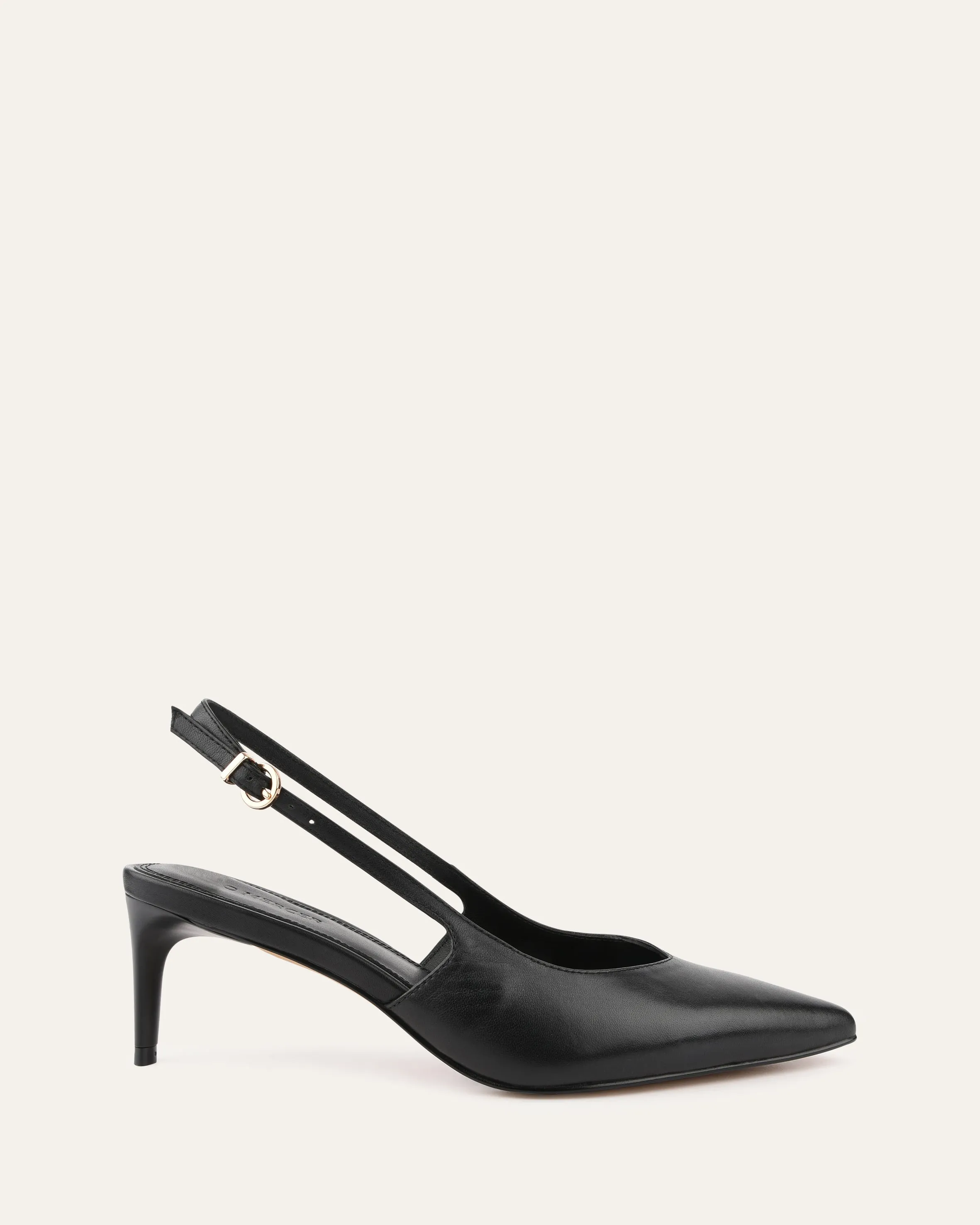 JULIAN MID HEELS BLACK LEATHER Jo Mercer