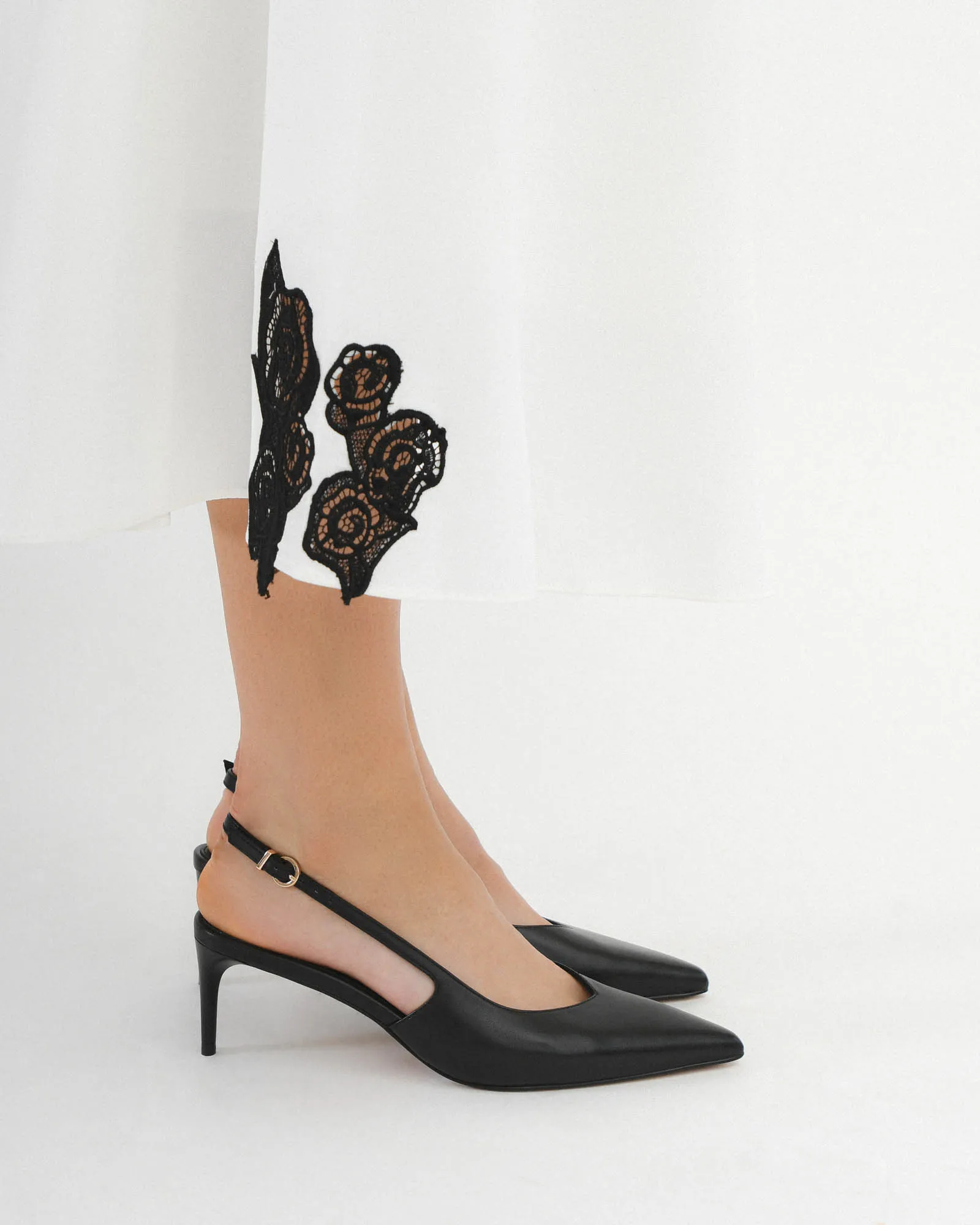 JULIAN MID HEELS BLACK LEATHER Jo Mercer
