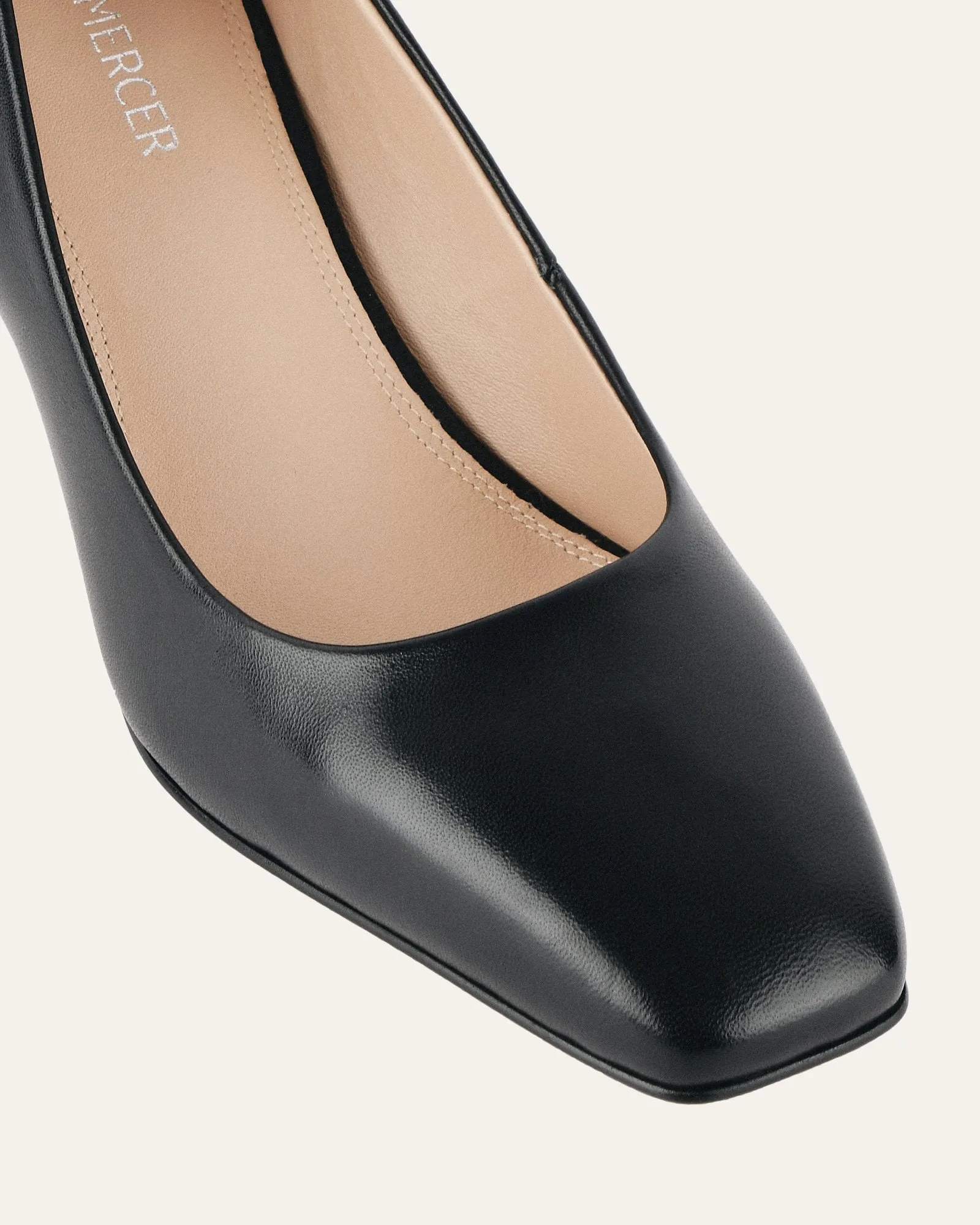JULIE MID HEELS BLACK LEATHER Jo Mercer