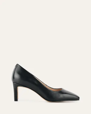 JULIE MID HEELS BLACK LEATHER Jo Mercer
