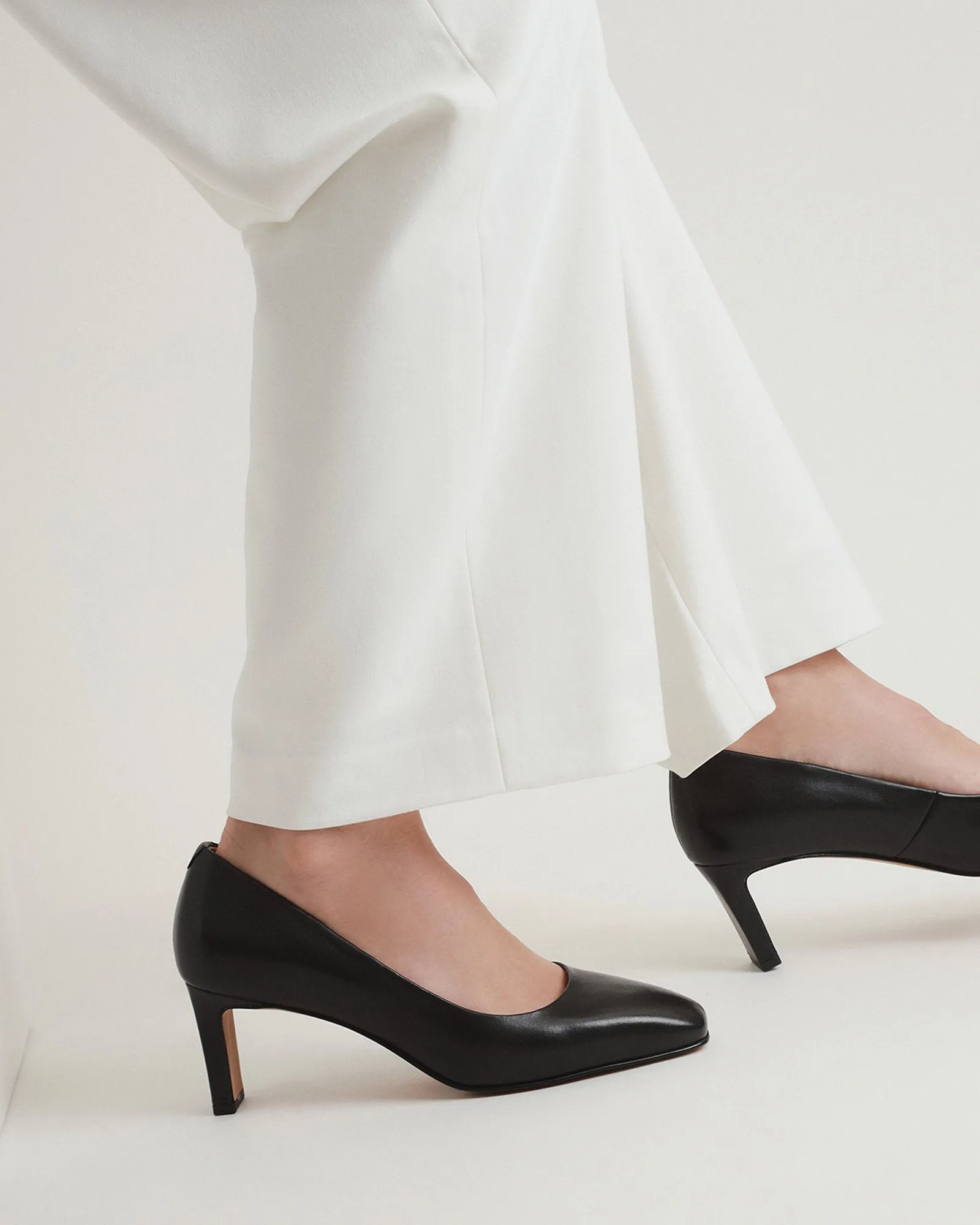 JULIE MID HEELS BLACK LEATHER Jo Mercer