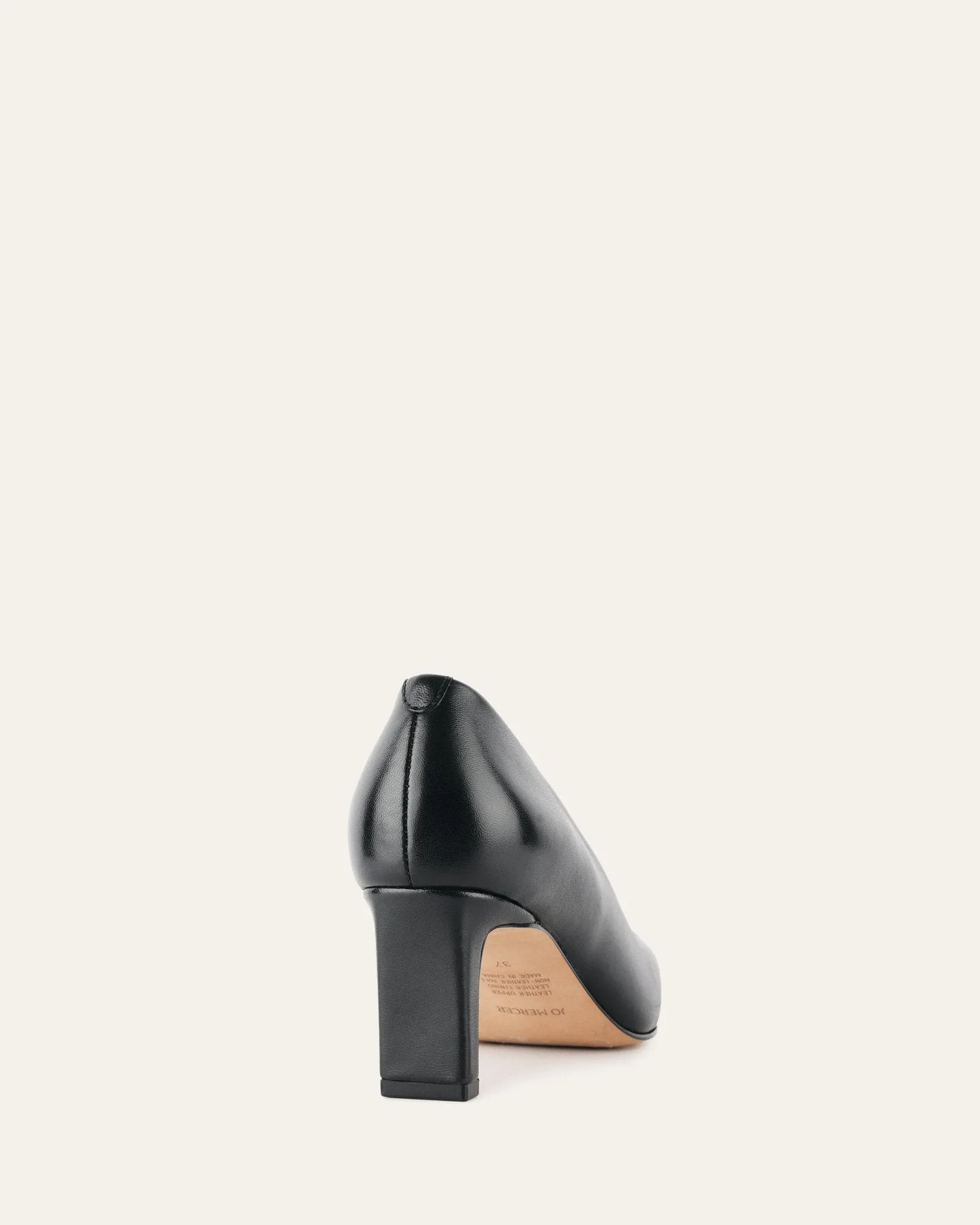JULIE MID HEELS BLACK LEATHER Jo Mercer