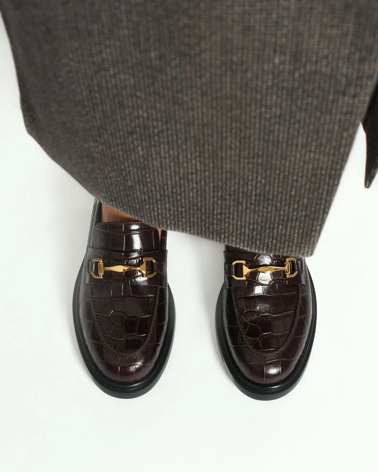 JULIO LOAFERS CHOCOLATE CROC Jo Mercer