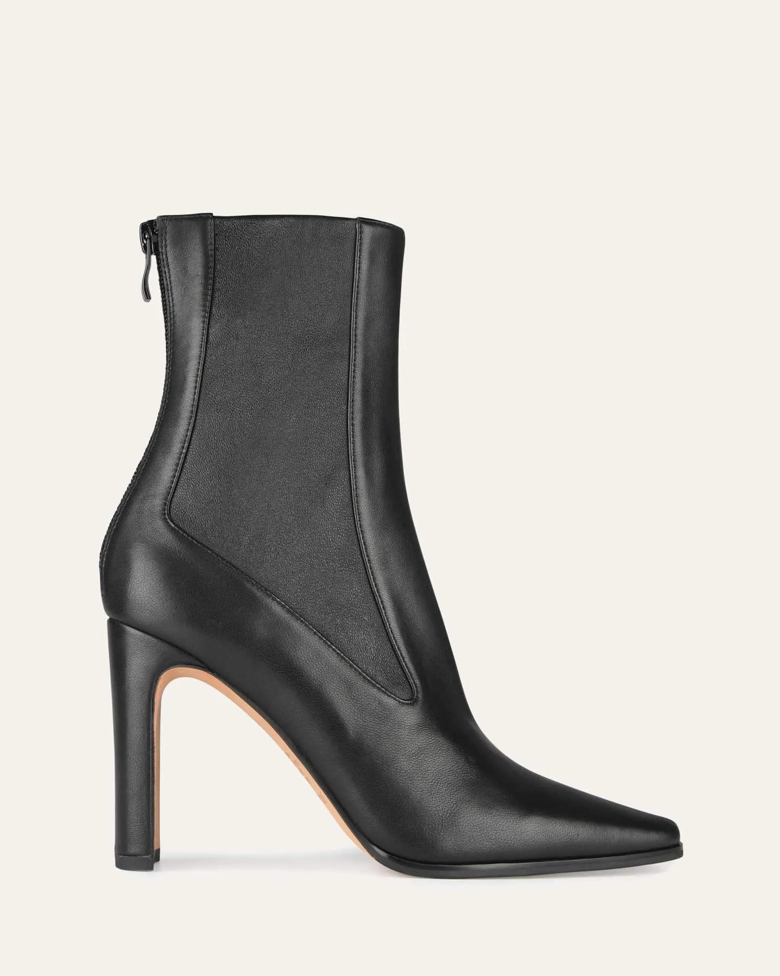 JUNE HIGH ANKLE BOOTS BLACK LEATHER Jo Mercer