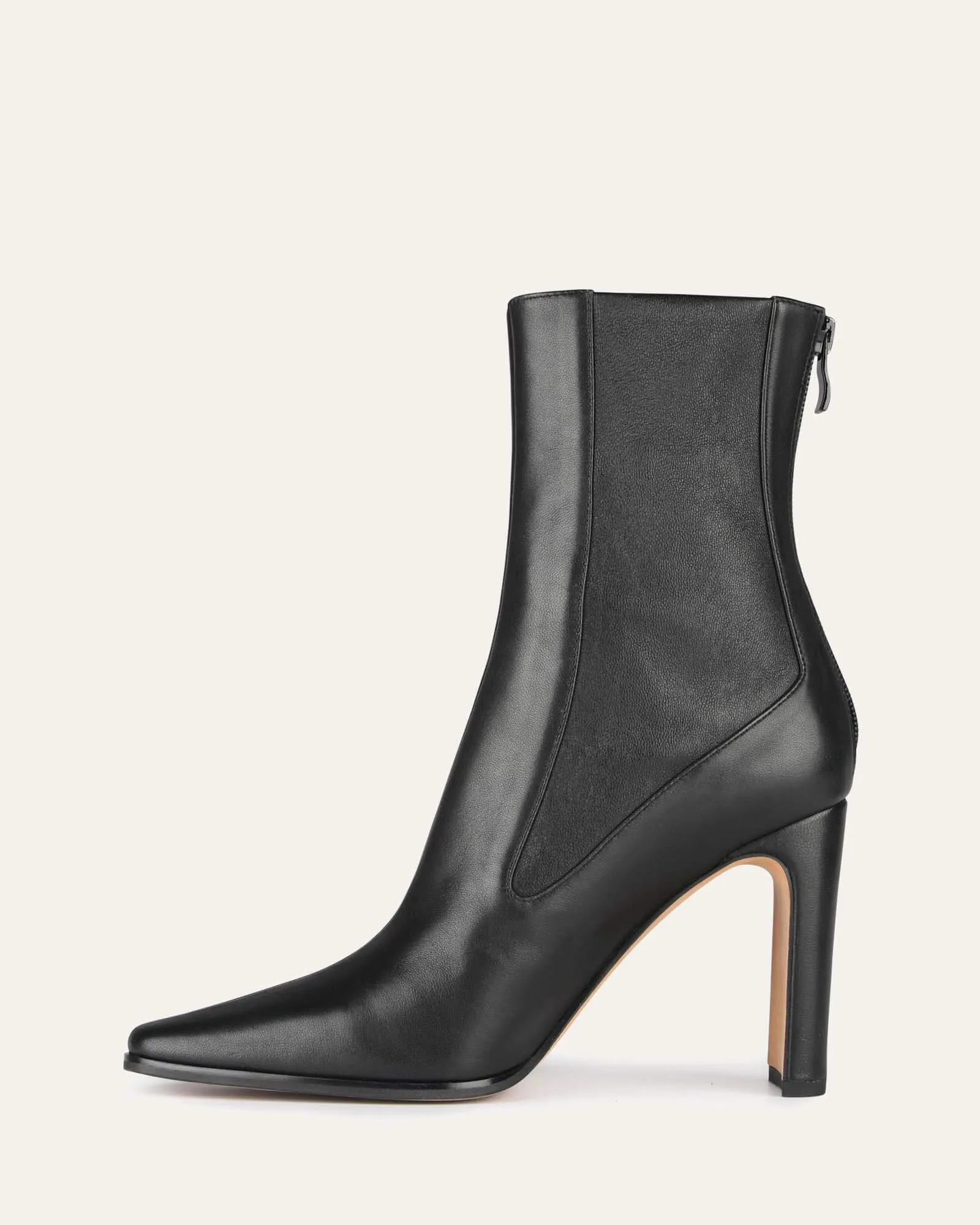 JUNE HIGH ANKLE BOOTS BLACK LEATHER Jo Mercer