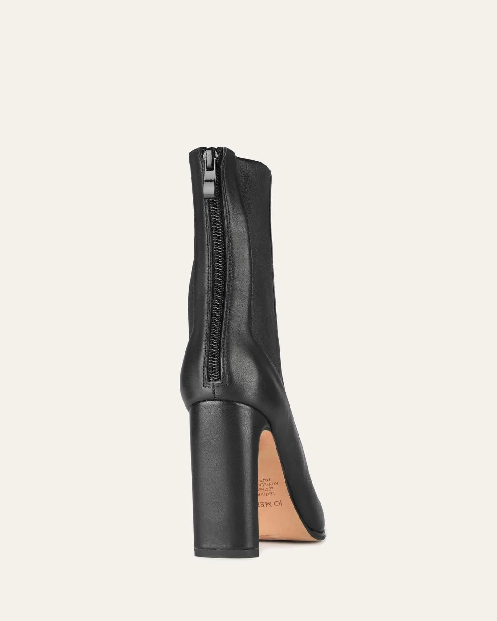 JUNE HIGH ANKLE BOOTS BLACK LEATHER Jo Mercer