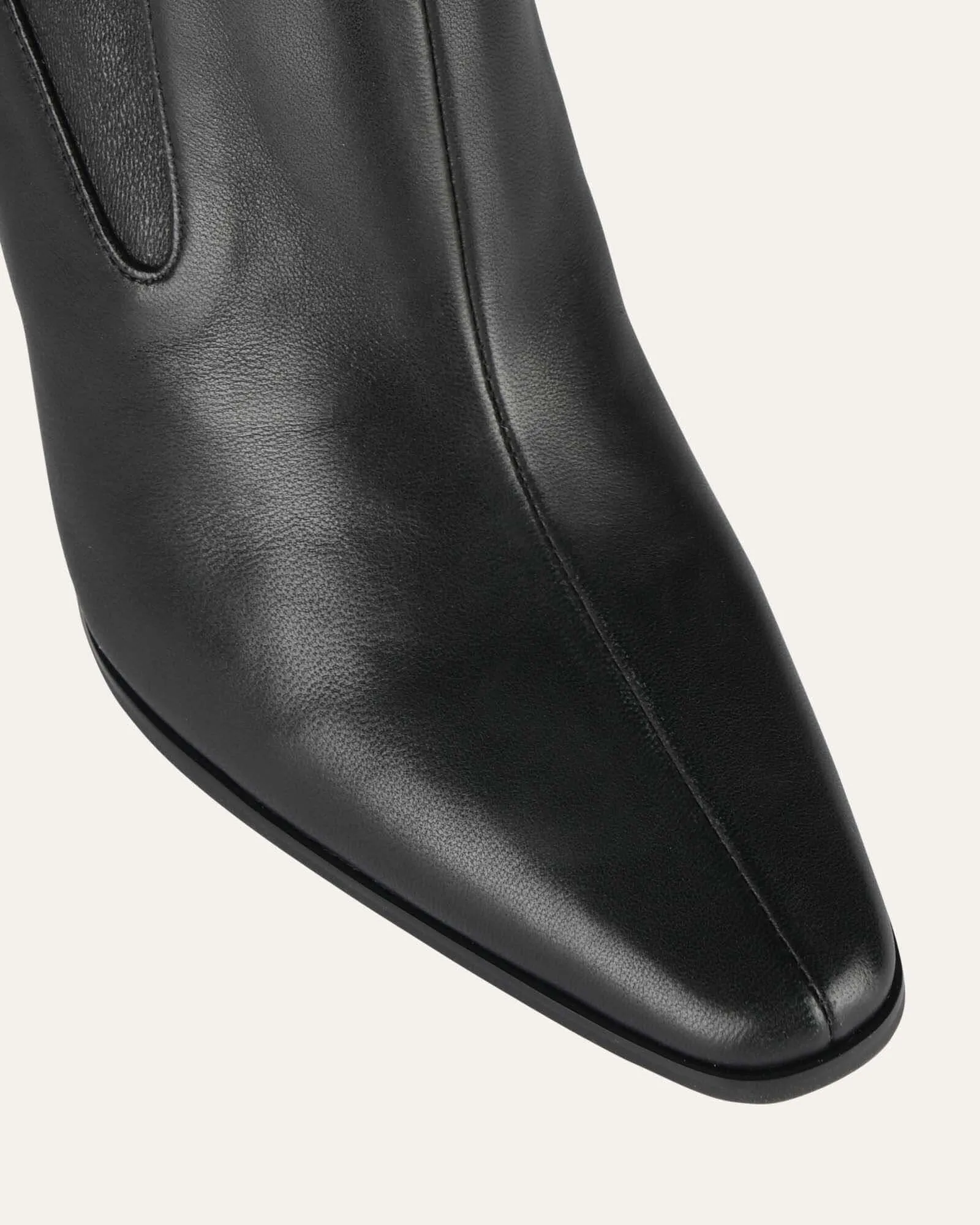 JUNE HIGH ANKLE BOOTS BLACK LEATHER Jo Mercer