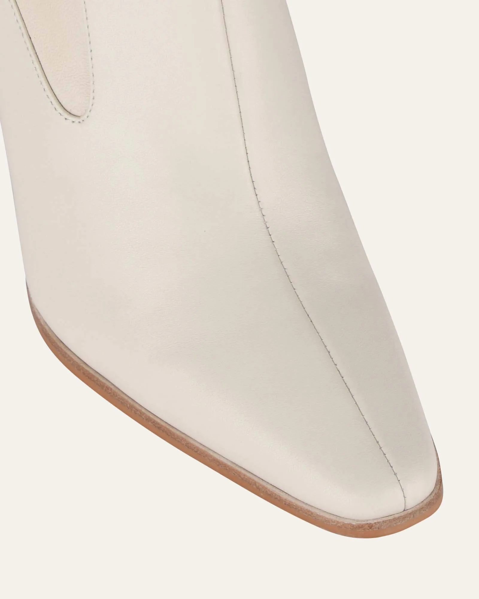 JUNE HIGH ANKLE BOOTS OFF WHITE LEATHER Jo Mercer