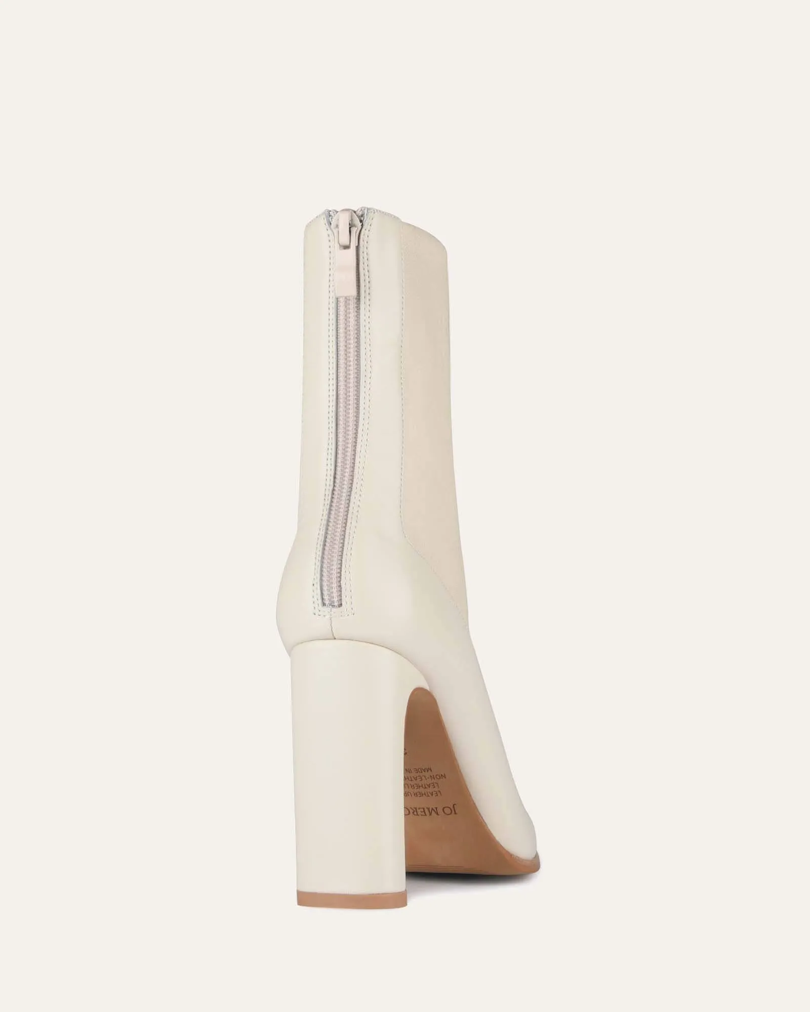 JUNE HIGH ANKLE BOOTS OFF WHITE LEATHER Jo Mercer