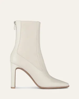 JUNE HIGH ANKLE BOOTS OFF WHITE LEATHER Jo Mercer