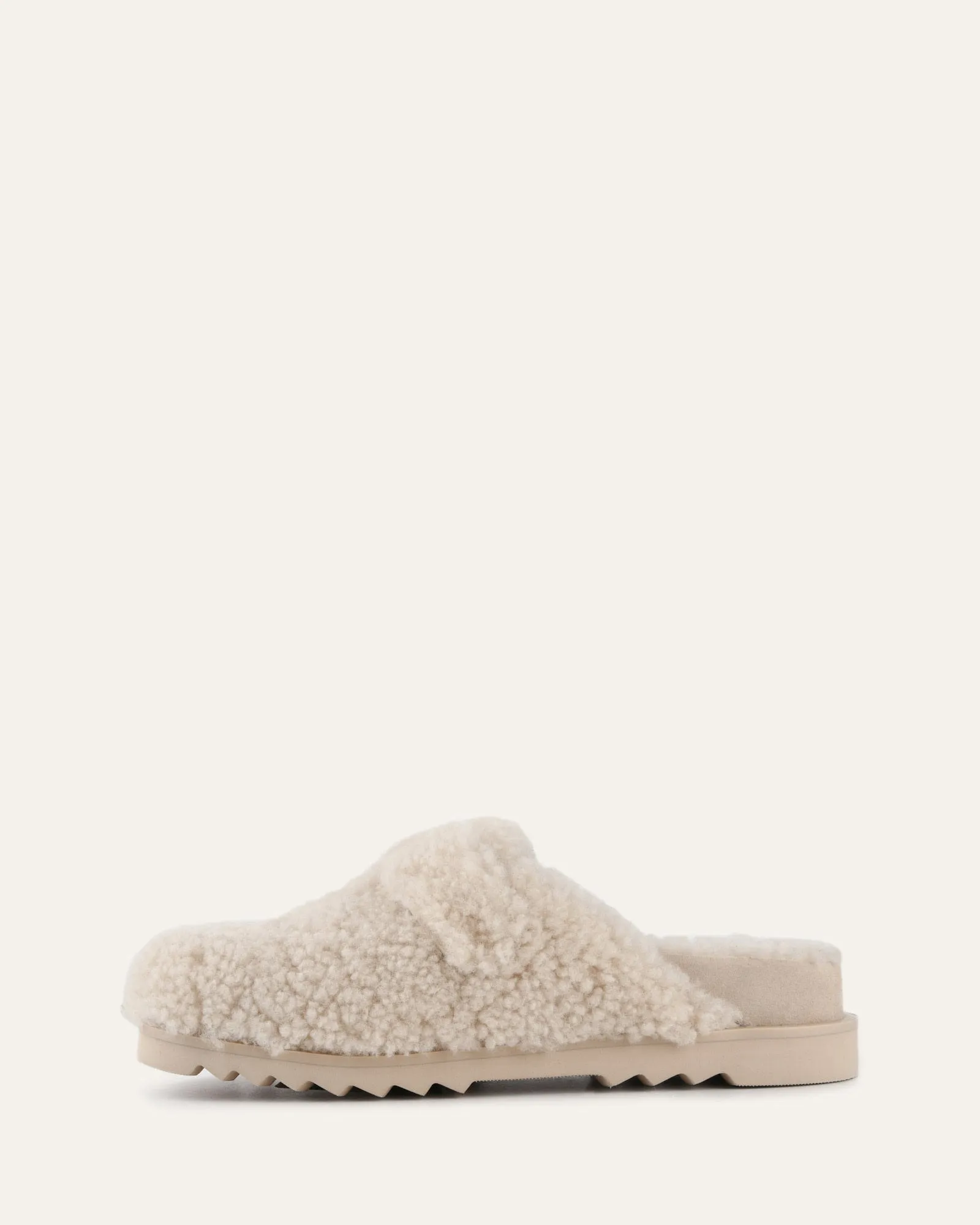 JUNIE CASUAL FLATS CREAM SHEARLING Jo Mercer