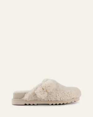 JUNIE CASUAL FLATS CREAM SHEARLING Jo Mercer
