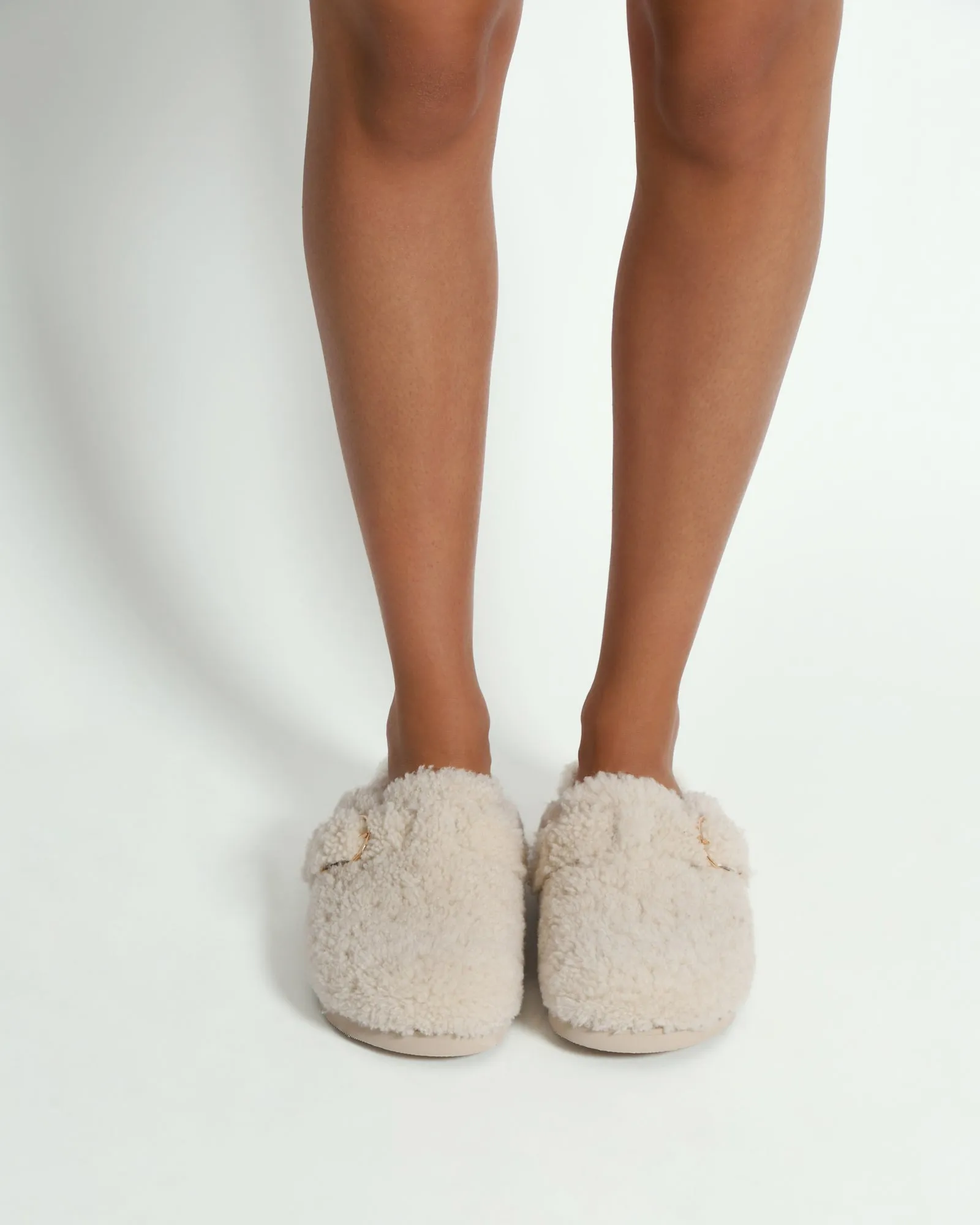 JUNIE CASUAL FLATS CREAM SHEARLING Jo Mercer