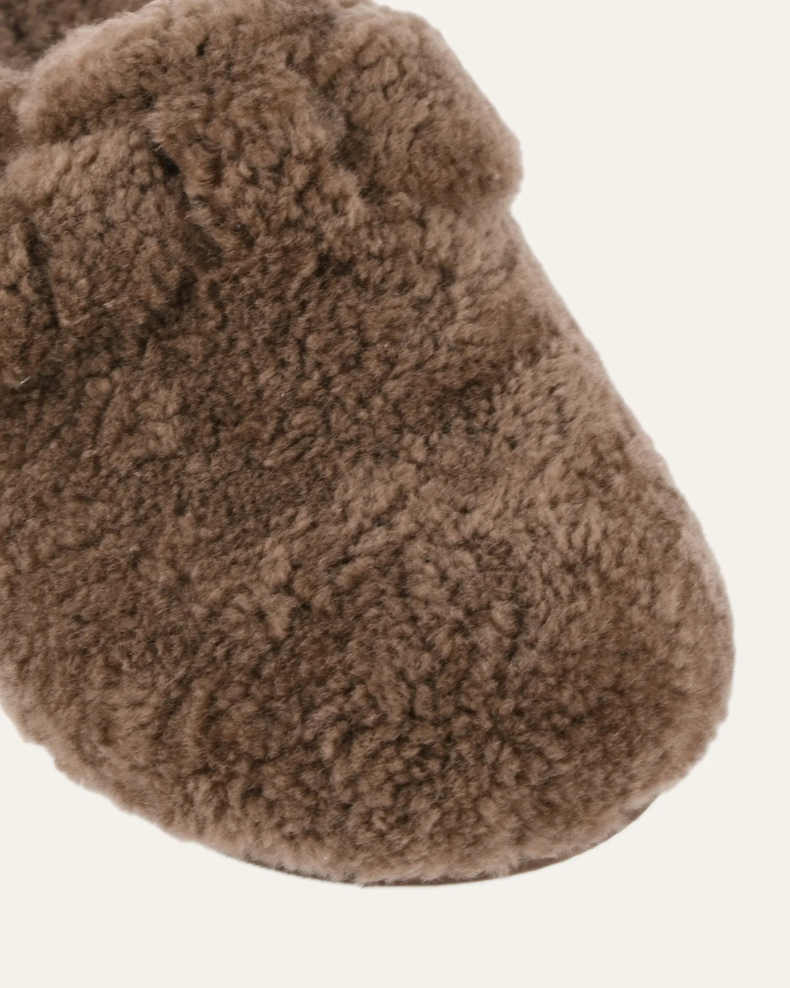 JUNIE CASUAL FLATS TAUPE SHEARLING Jo Mercer
