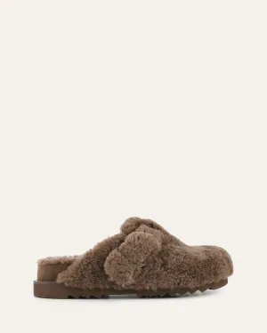 JUNIE CASUAL FLATS TAUPE SHEARLING Jo Mercer