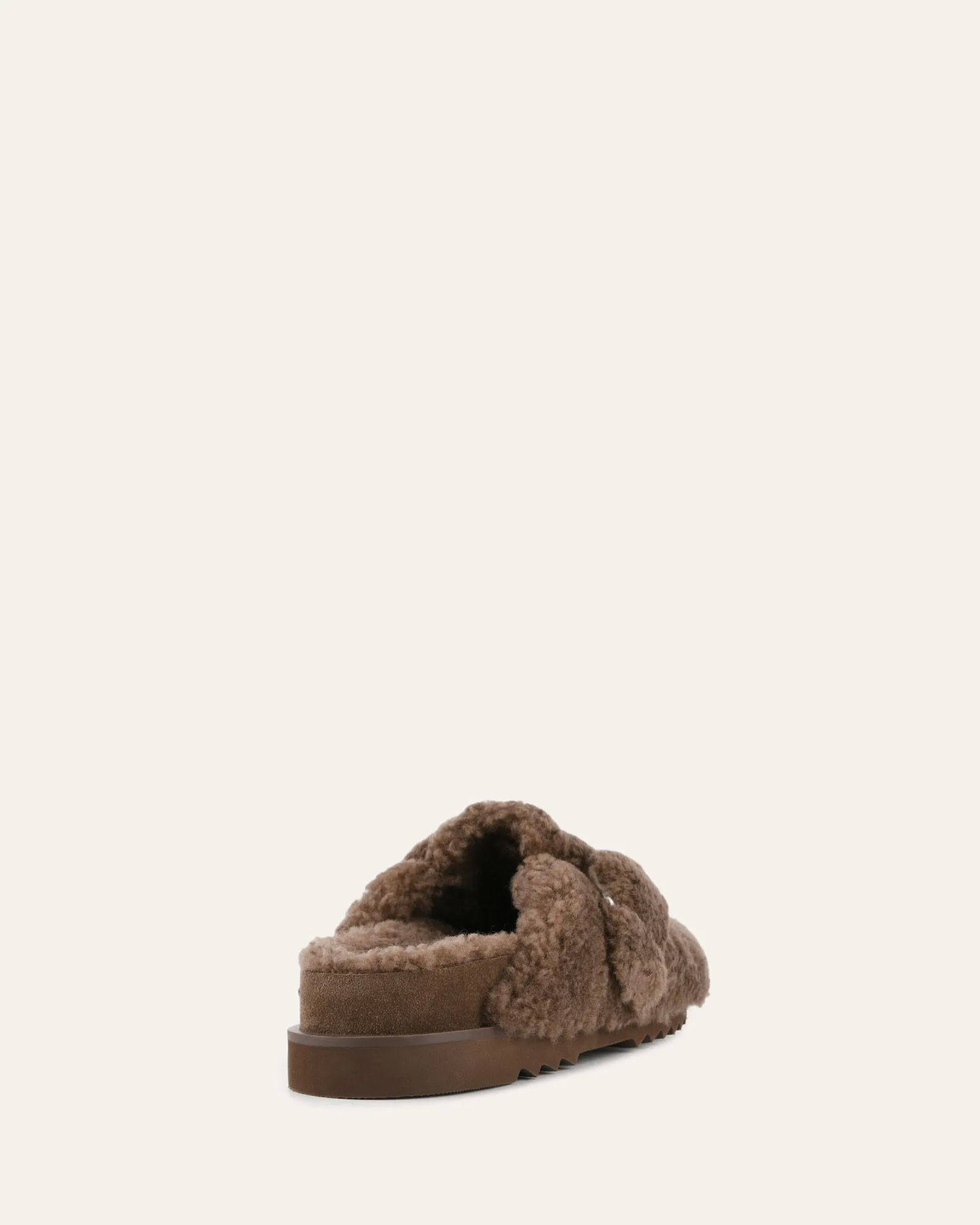 JUNIE CASUAL FLATS TAUPE SHEARLING Jo Mercer