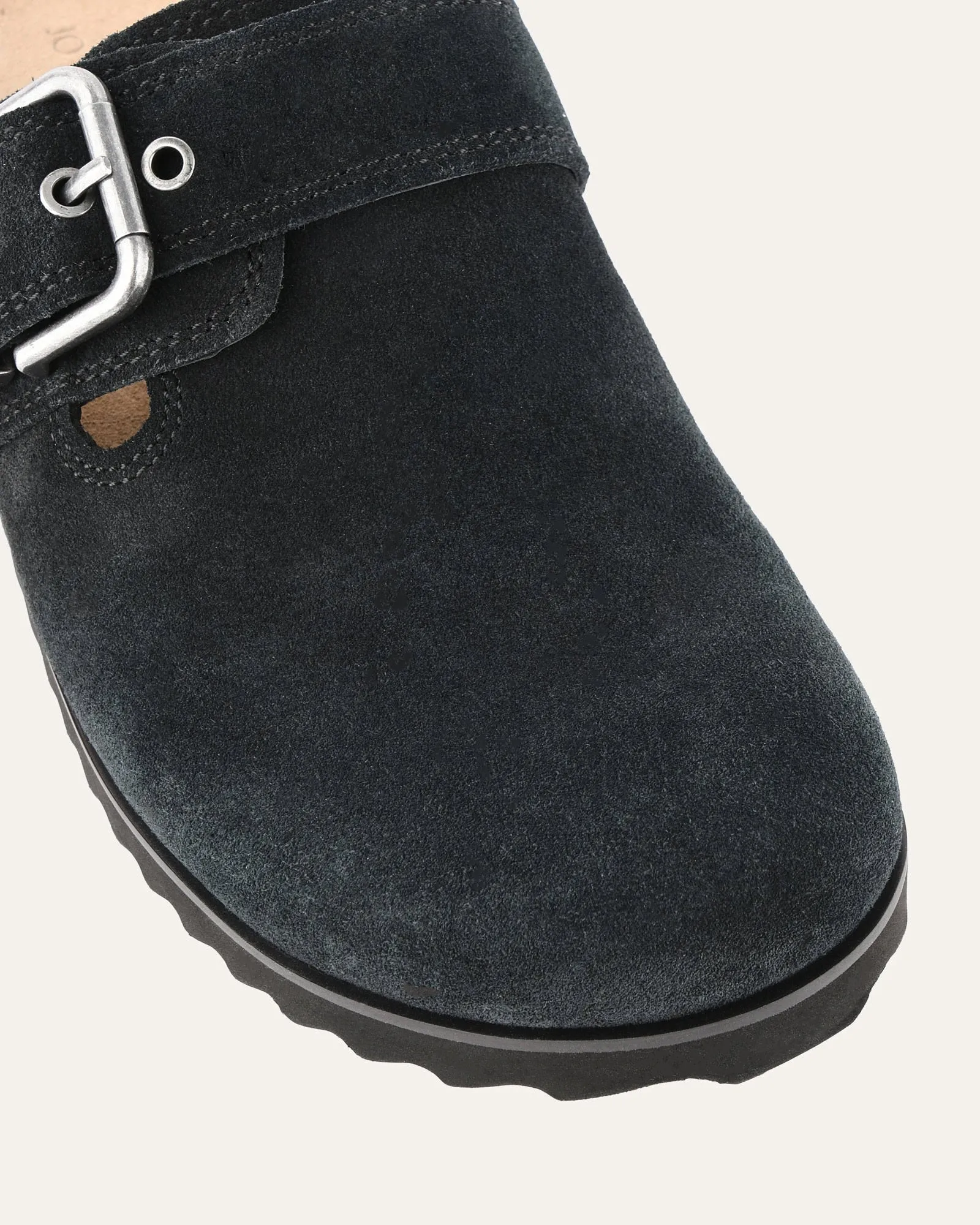 JUNO CASUAL FLATS WASHED BLACK SUEDE Jo Mercer