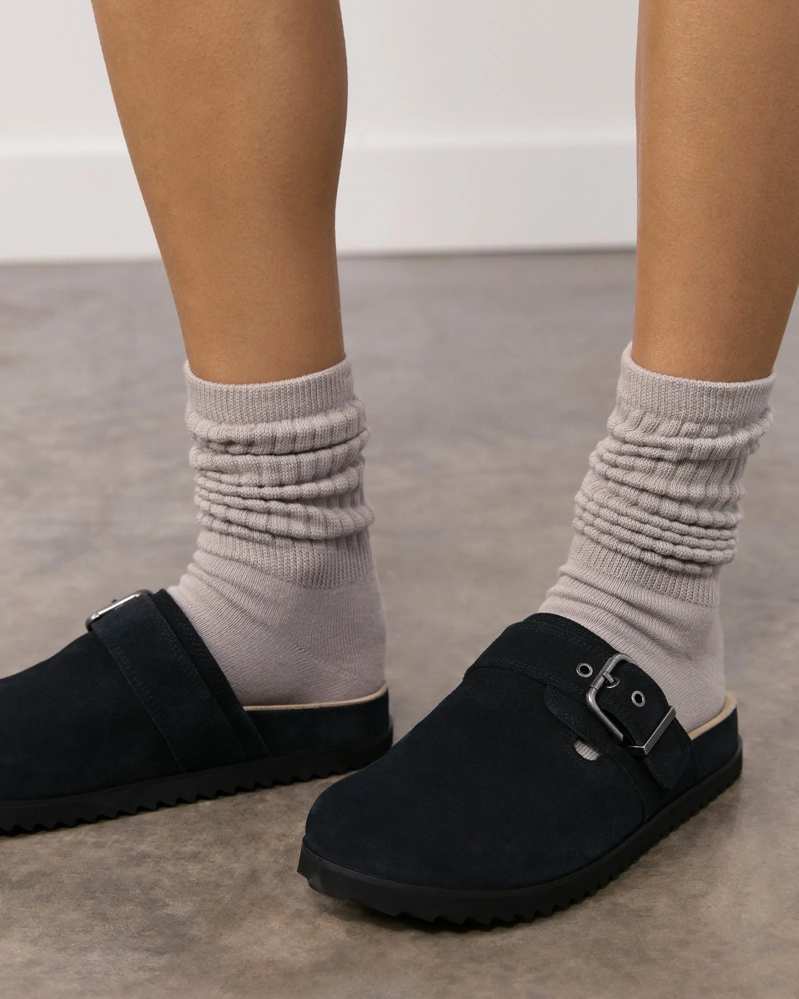 JUNO CASUAL FLATS WASHED BLACK SUEDE Jo Mercer