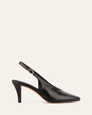 JUSTINE MID HEEL ESPRESSO LEATHER Jo Mercer