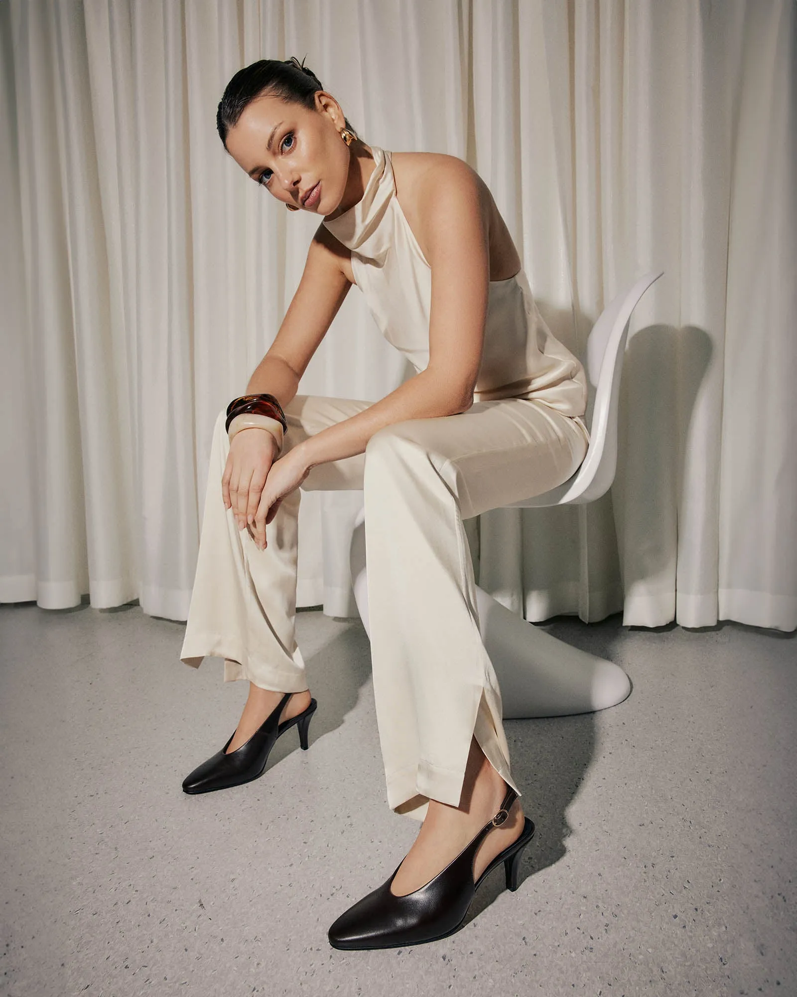 JUSTINE MID HEEL ESPRESSO LEATHER Jo Mercer