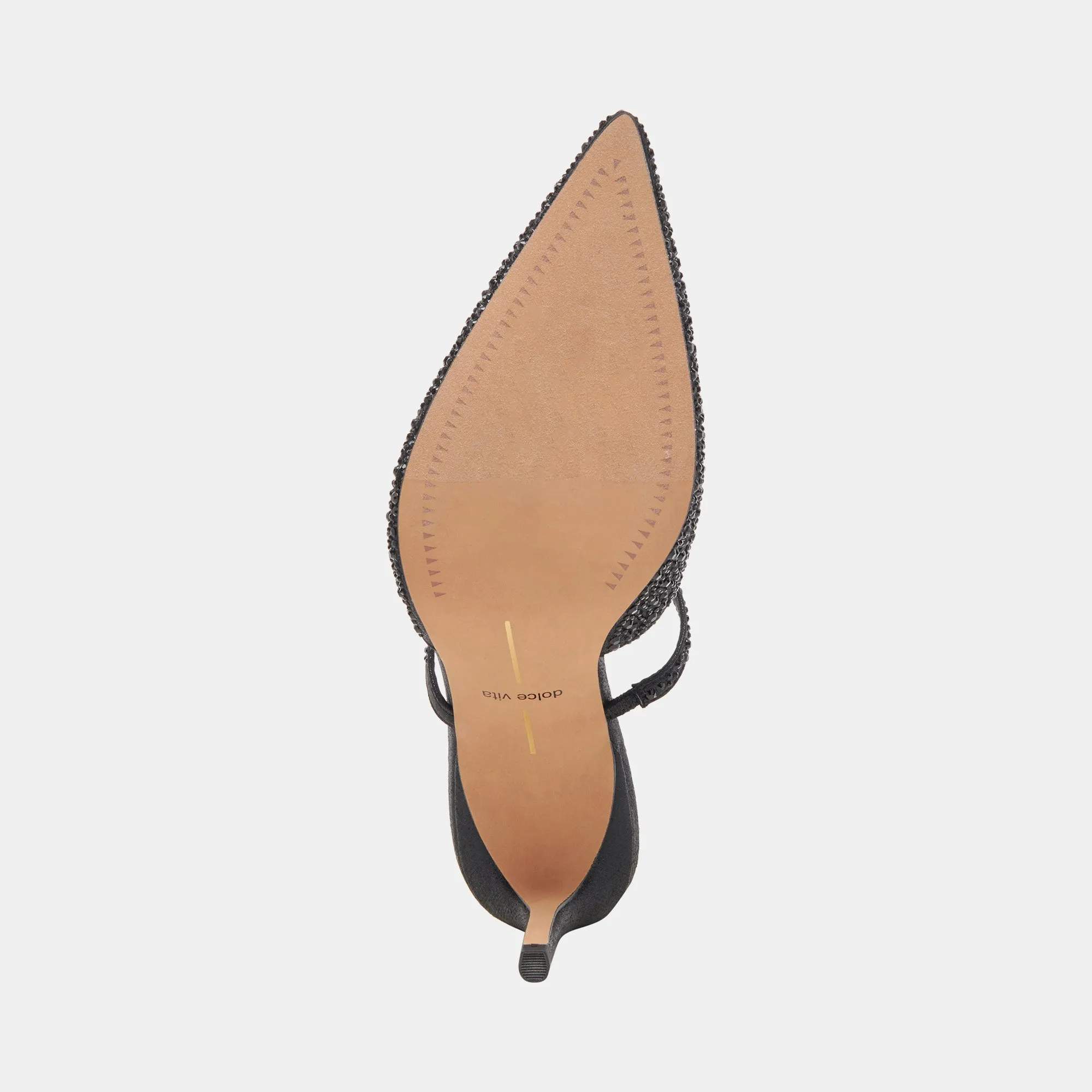 KANIKA CRYSTAL HEELS BLACK METALLIC FABRIC Dolce Vita