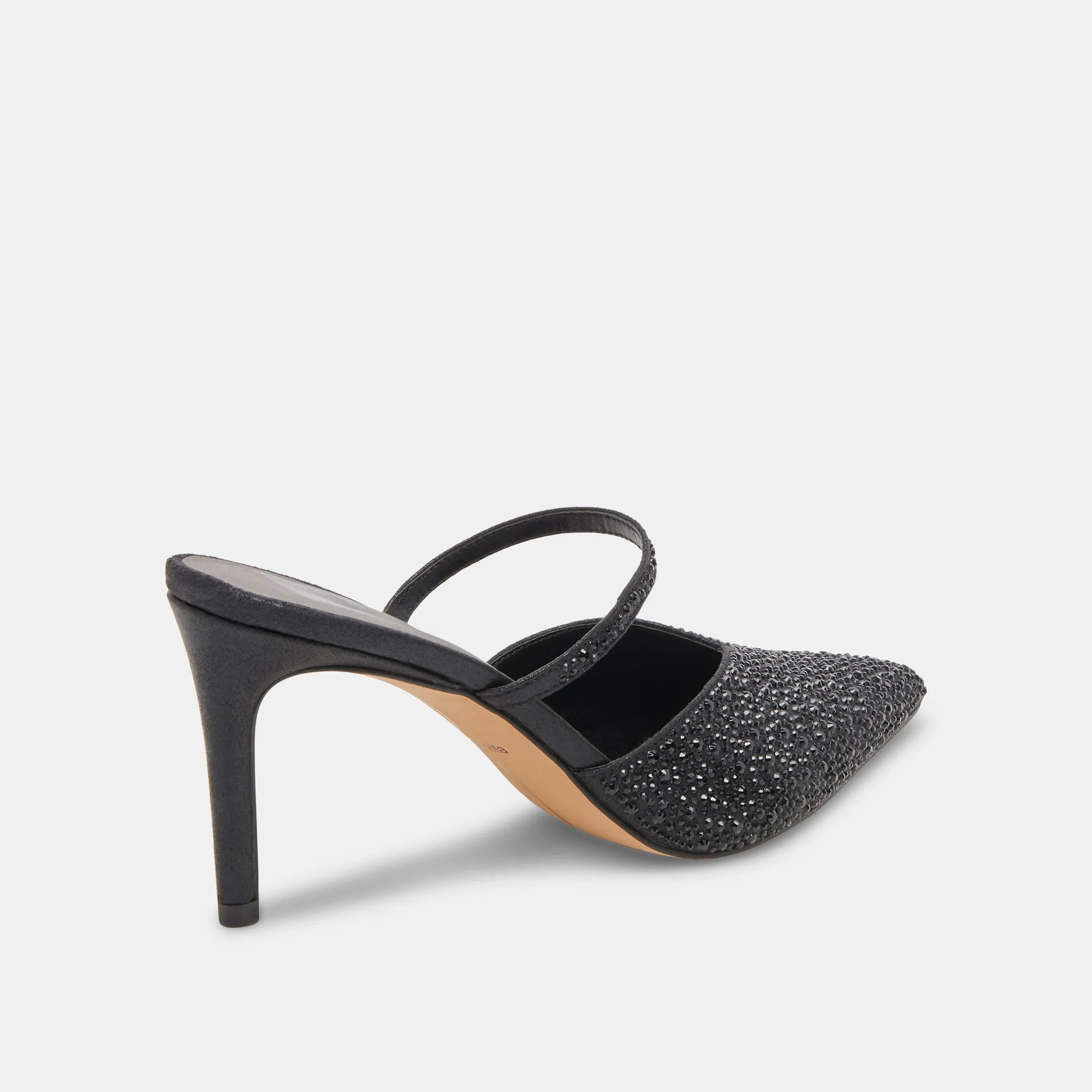 KANIKA CRYSTAL HEELS BLACK METALLIC FABRIC Dolce Vita