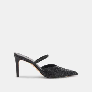 KANIKA CRYSTAL HEELS BLACK METALLIC FABRIC Dolce Vita