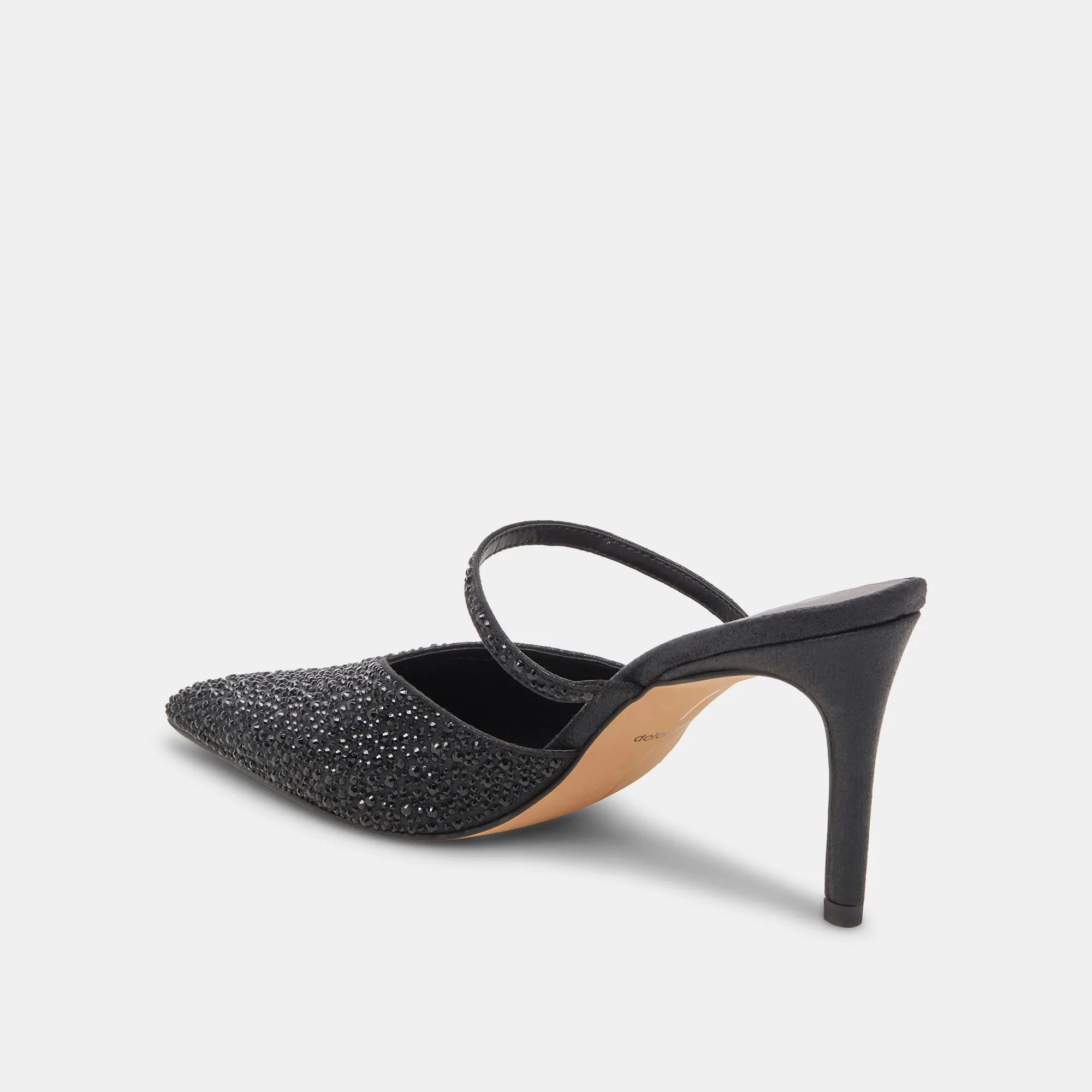 KANIKA CRYSTAL HEELS BLACK METALLIC FABRIC Dolce Vita