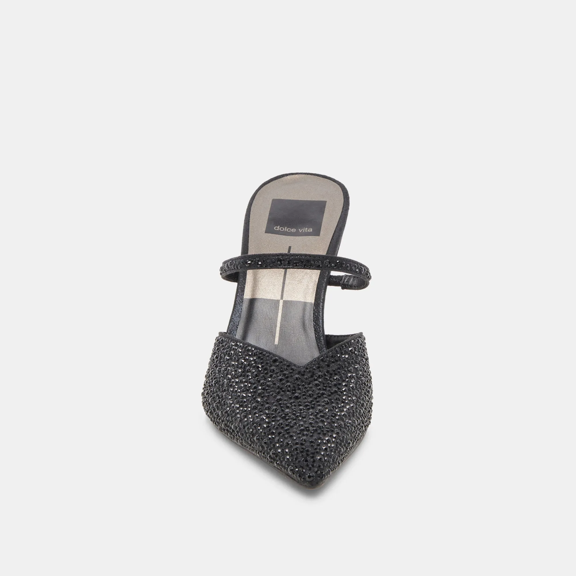 KANIKA CRYSTAL HEELS BLACK METALLIC FABRIC Dolce Vita