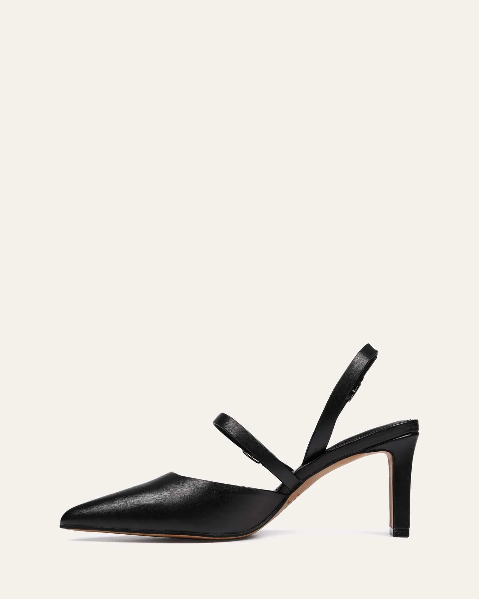 KARINA MID HEELS BLACK LEATHER Jo Mercer