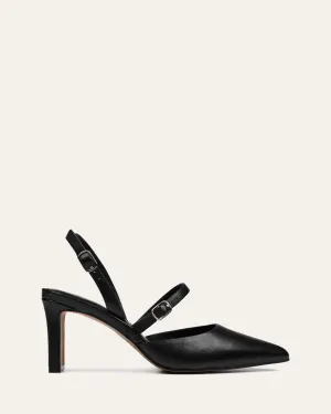 KARINA MID HEELS BLACK LEATHER Jo Mercer