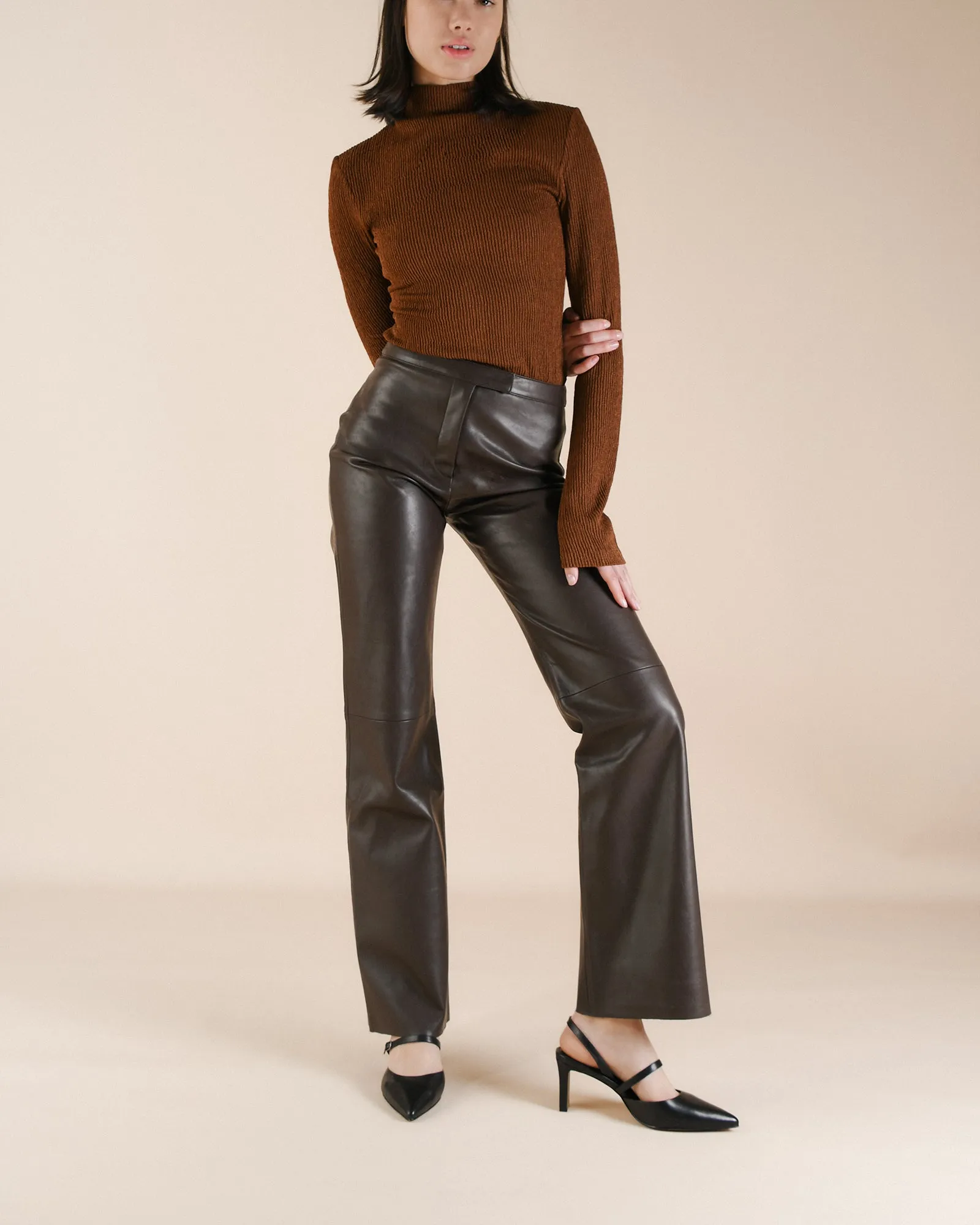 KARINA MID HEELS BLACK LEATHER Jo Mercer