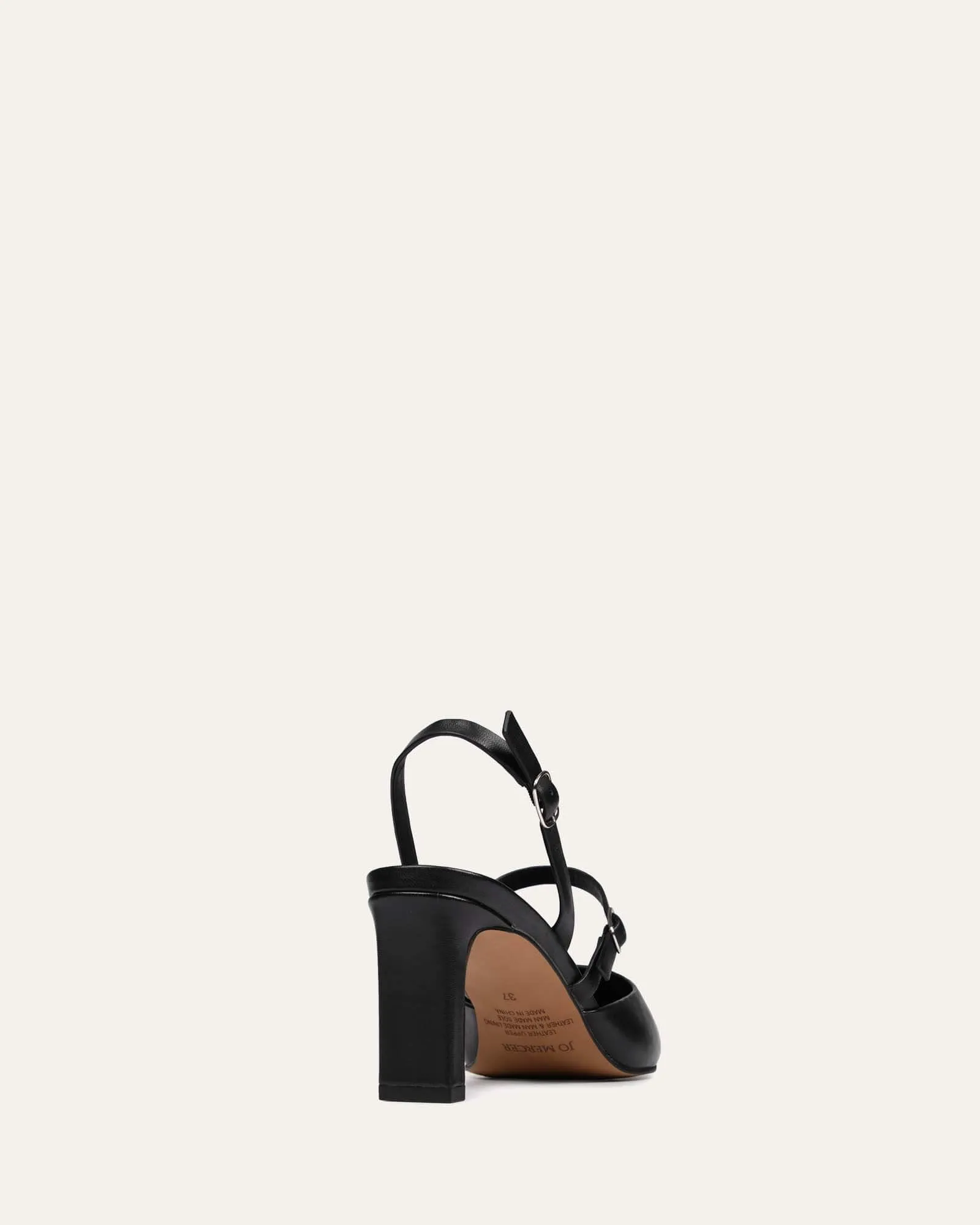 KARINA MID HEELS BLACK LEATHER Jo Mercer