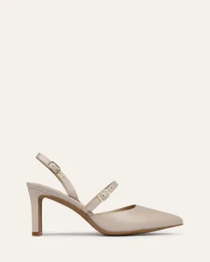 KARINA MID HEELS BONE LEATHER Jo Mercer