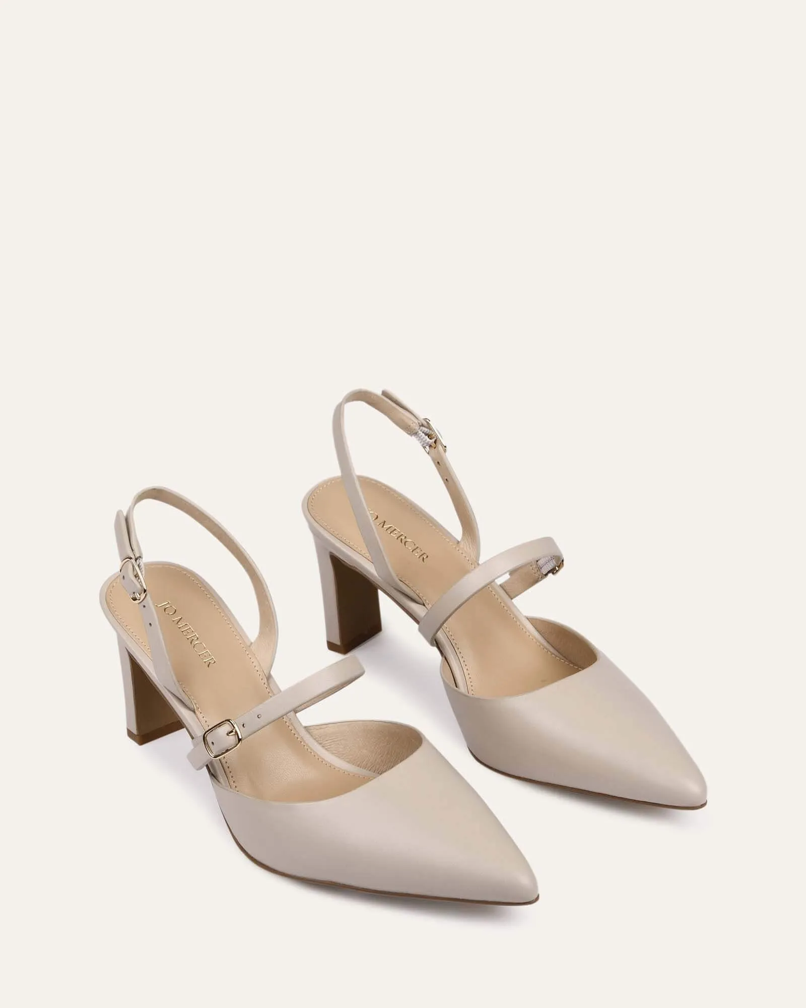 KARINA MID HEELS BONE LEATHER Jo Mercer