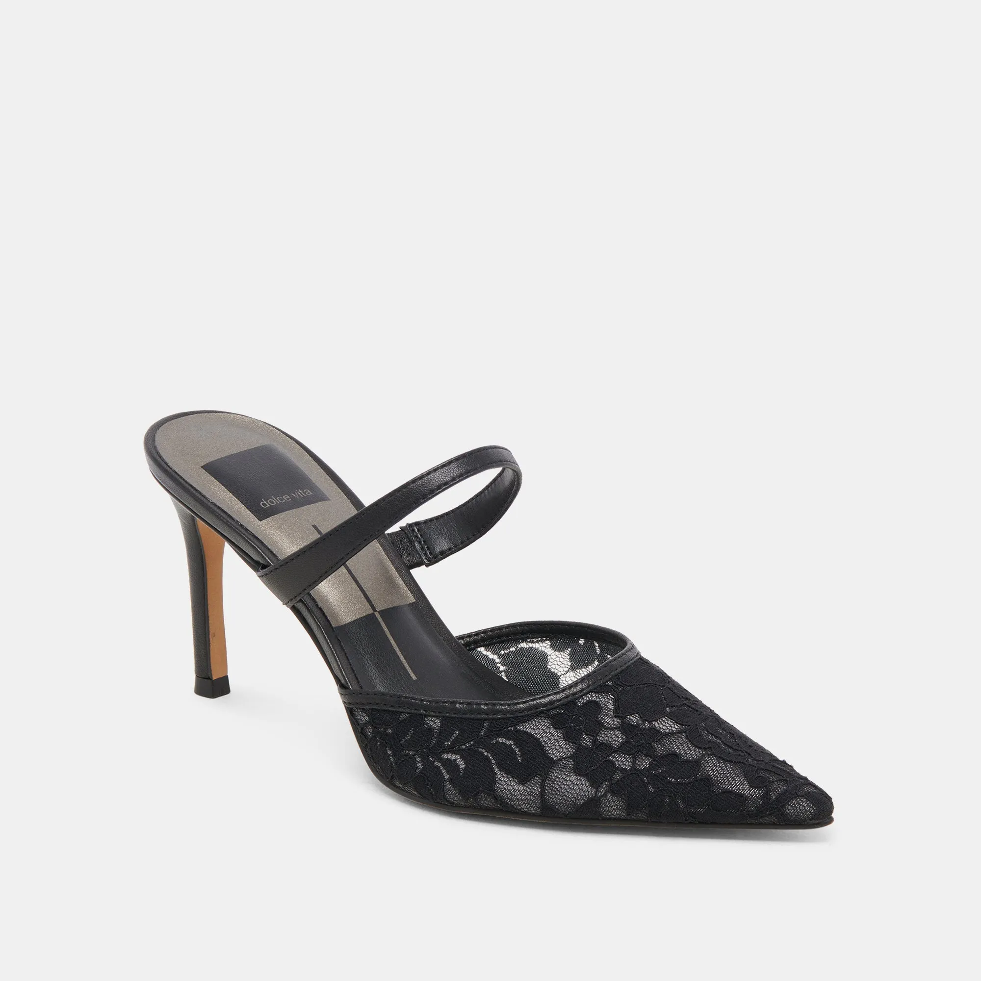 KATIK WIDE HEELS BLACK FLORAL LACE Dolce Vita