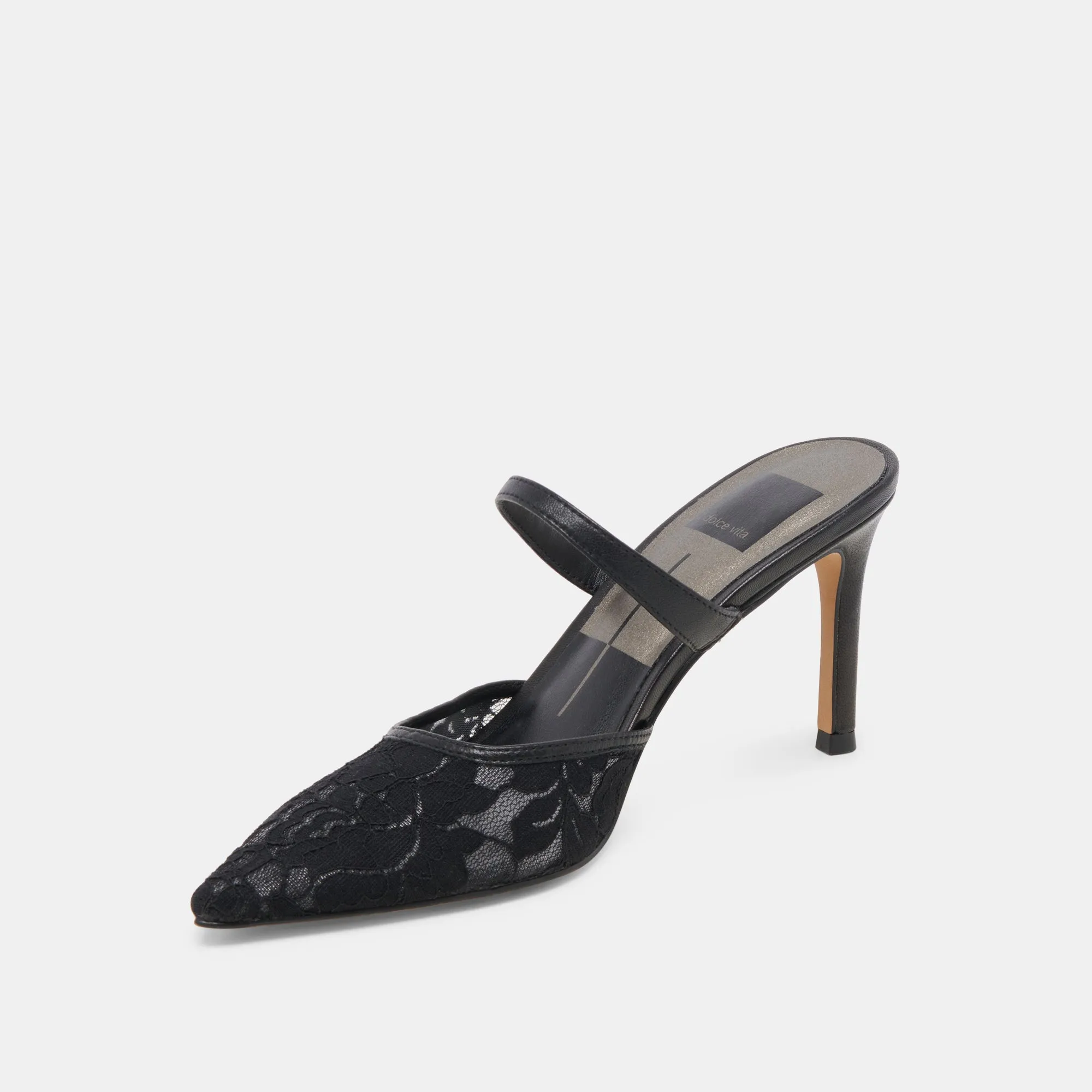 KATIK WIDE HEELS BLACK FLORAL LACE Dolce Vita
