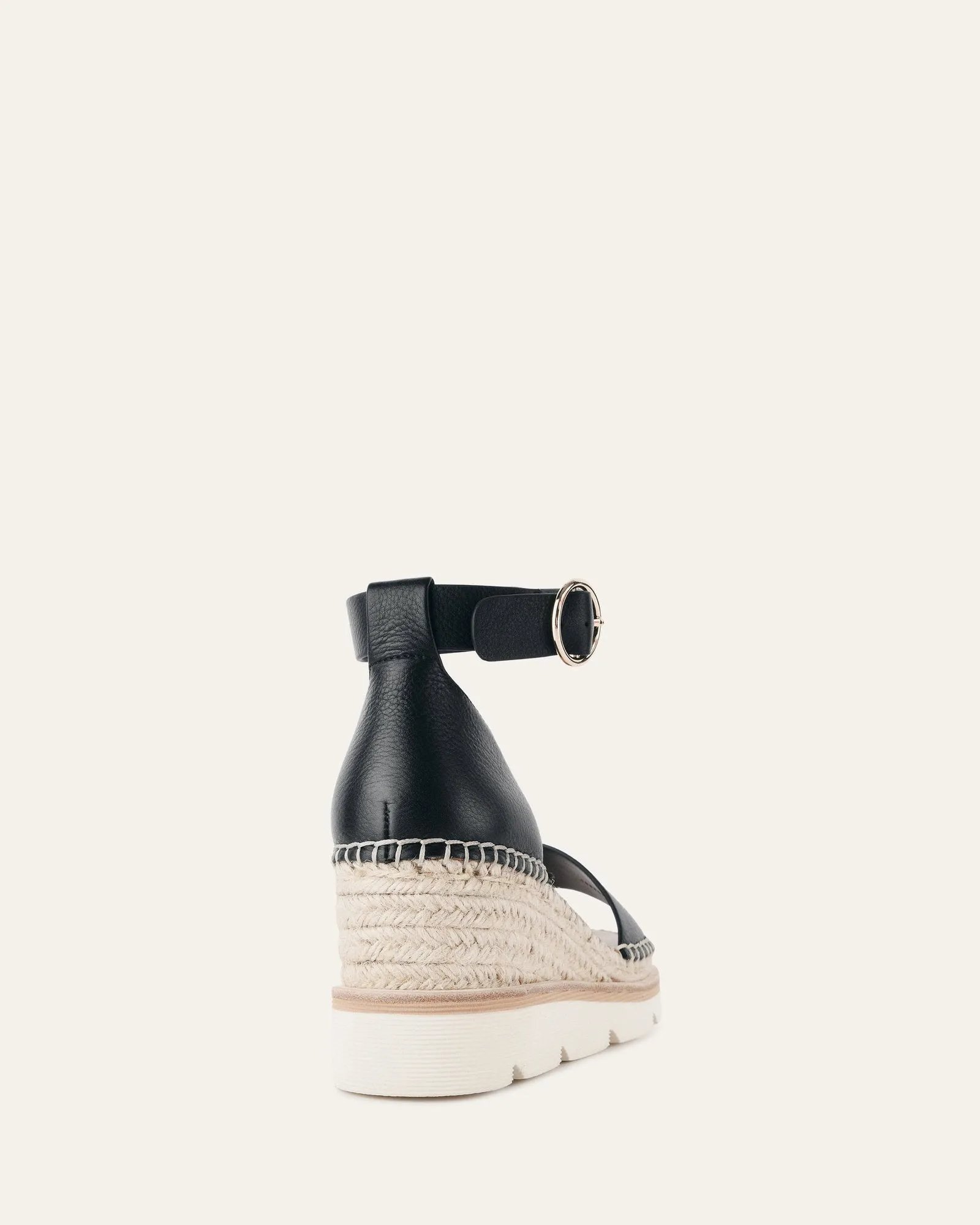 KELLY MID HEEL WEDGES BLACK WHITE Jo Mercer