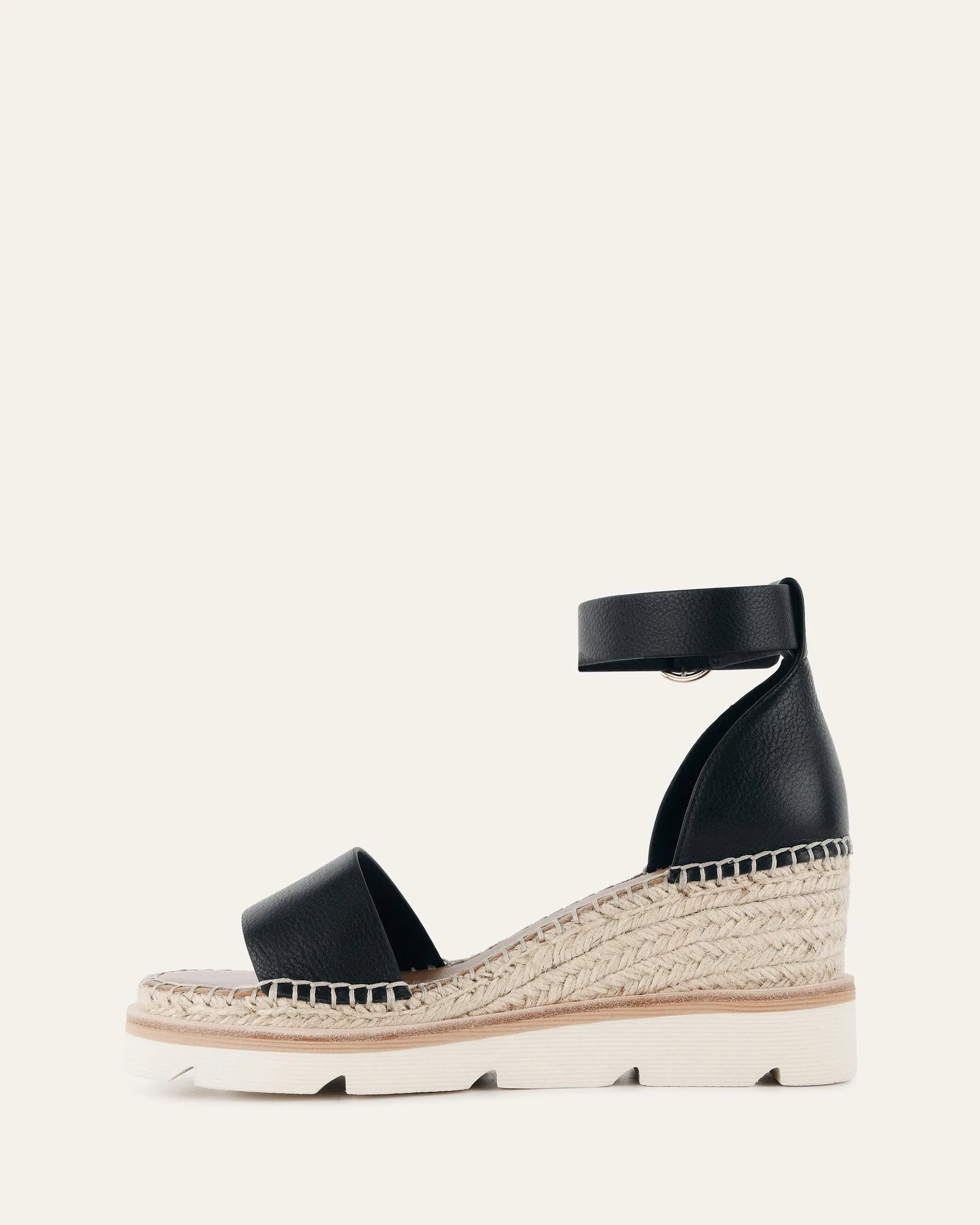 KELLY MID HEEL WEDGES BLACK WHITE Jo Mercer