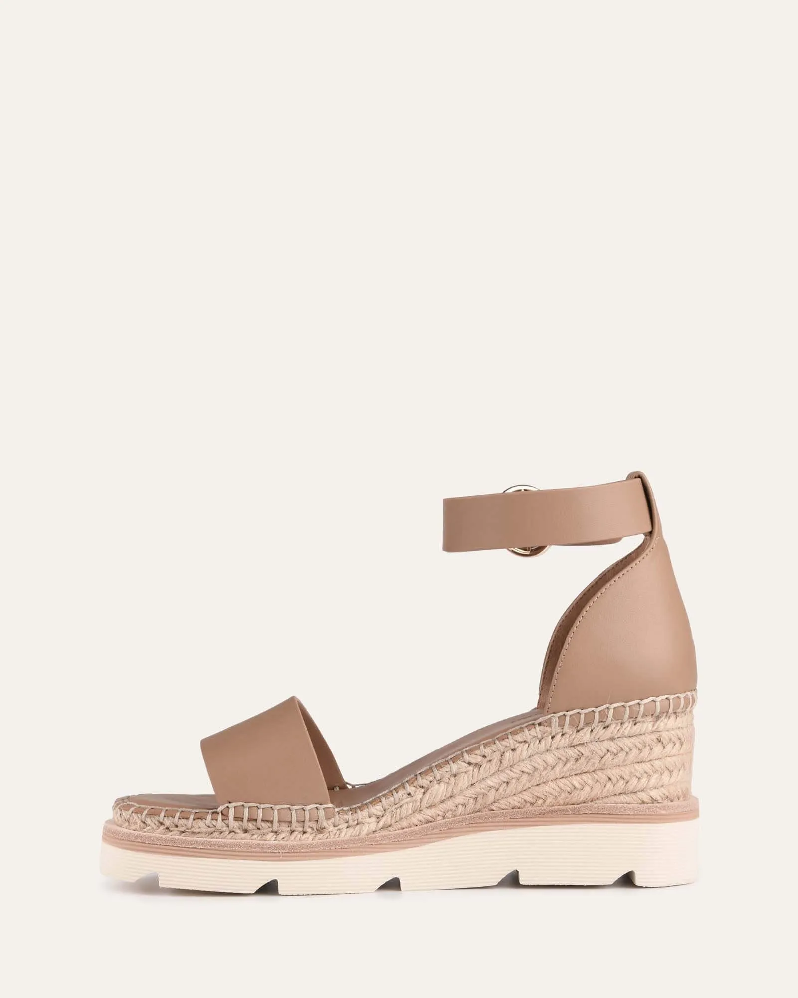 KELLY MID HEEL WEDGES TAN LEATHER Jo Mercer