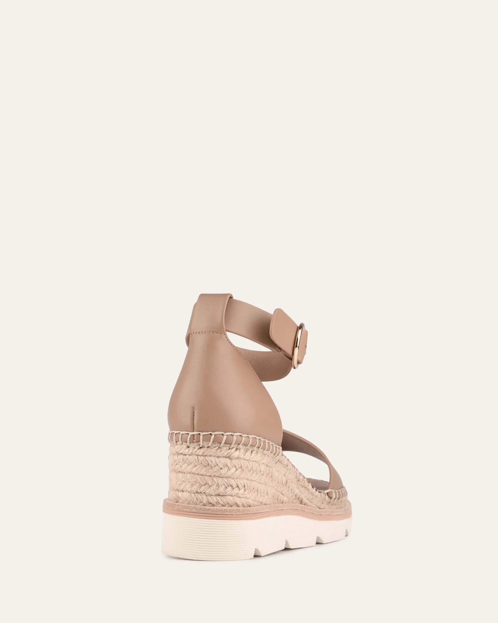 KELLY MID HEEL WEDGES TAN LEATHER Jo Mercer