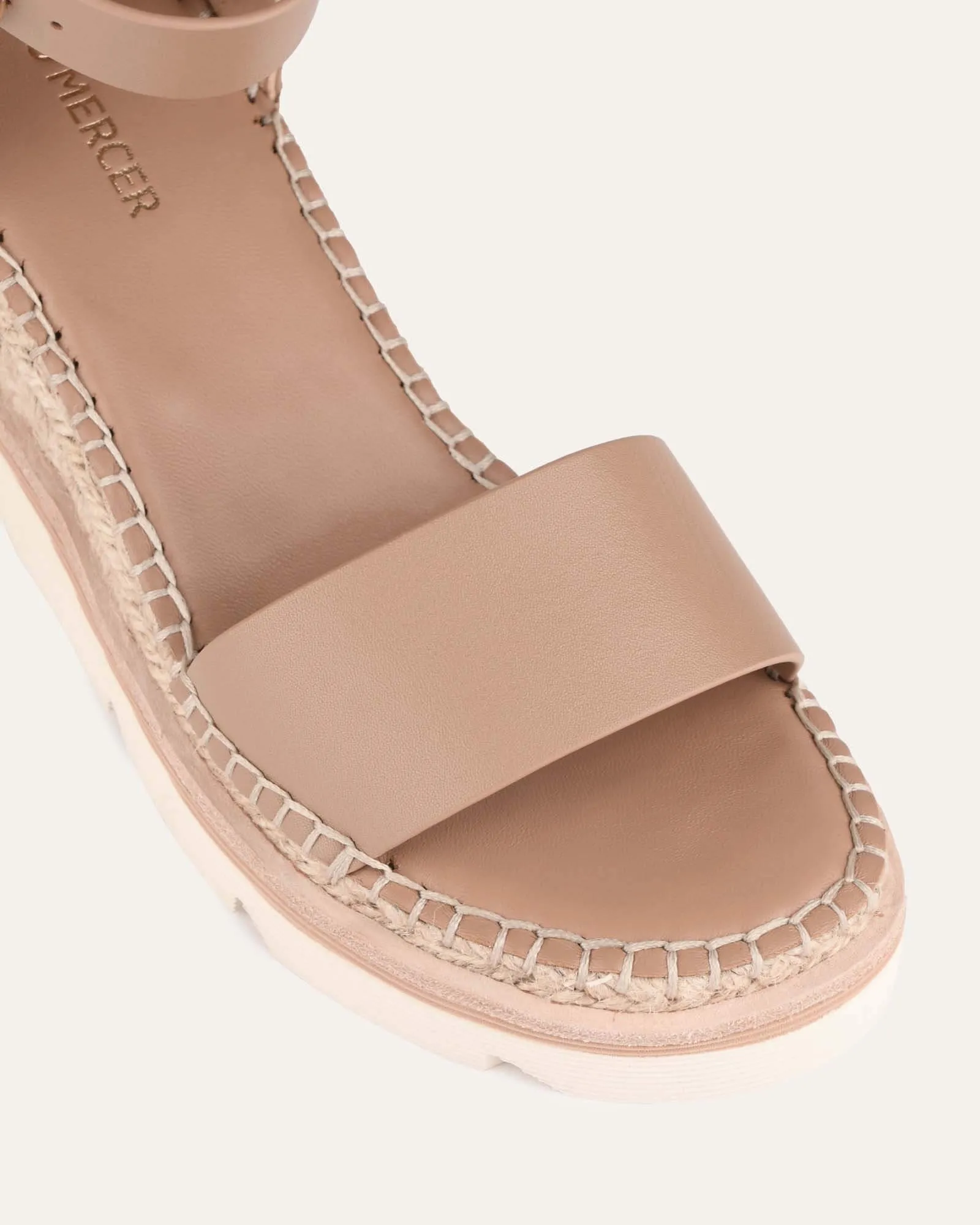 KELLY MID HEEL WEDGES TAN LEATHER Jo Mercer