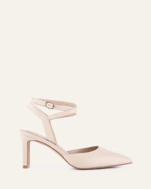 KHLOE MID HEELS SAND LEATHER Jo Mercer