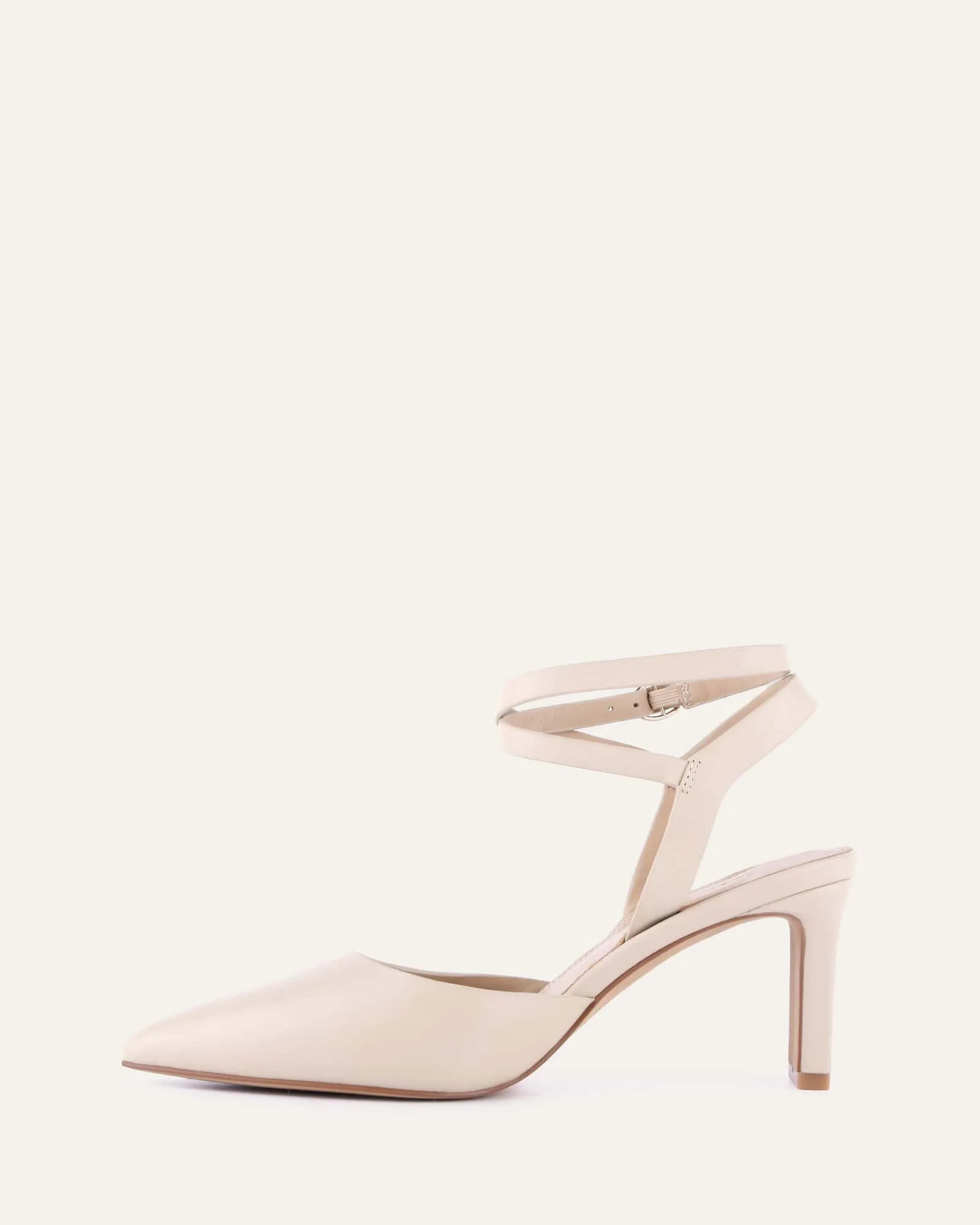 KHLOE MID HEELS SAND LEATHER Jo Mercer