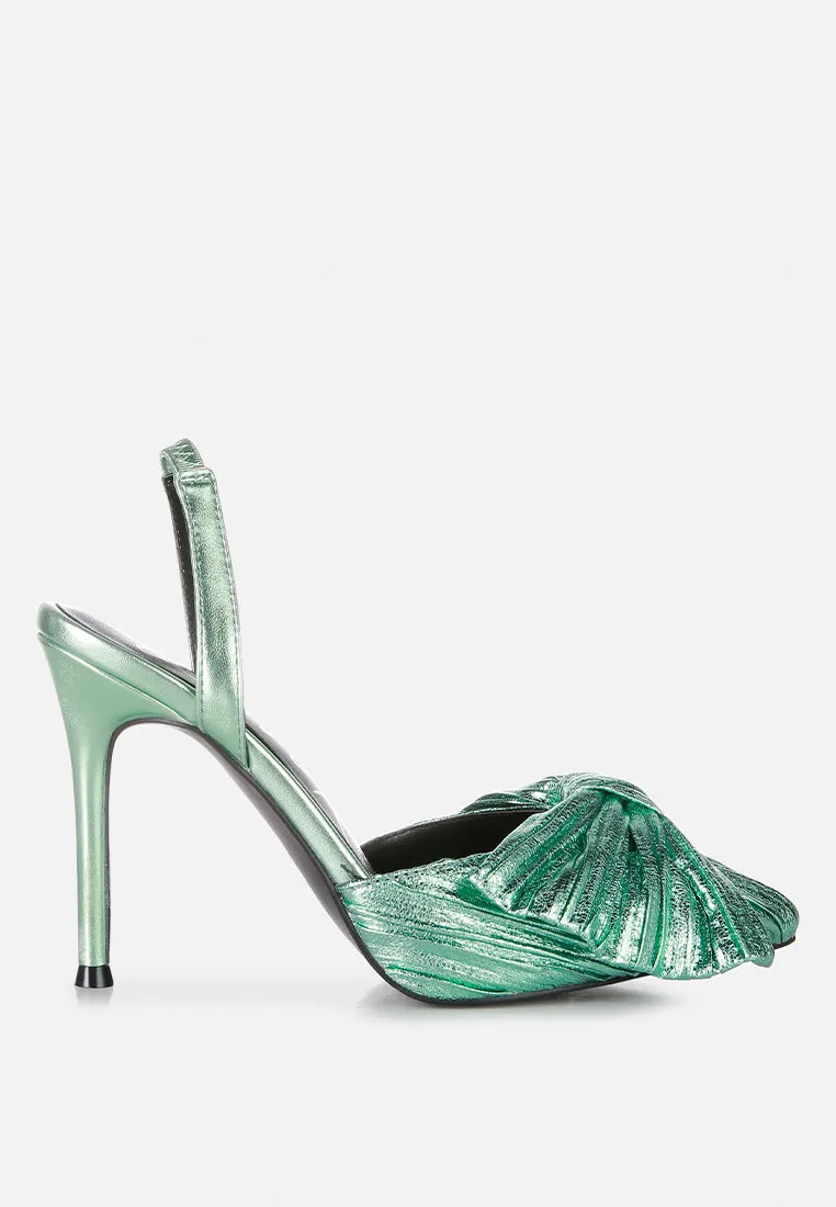 kiki high heeled bow slingback sandals