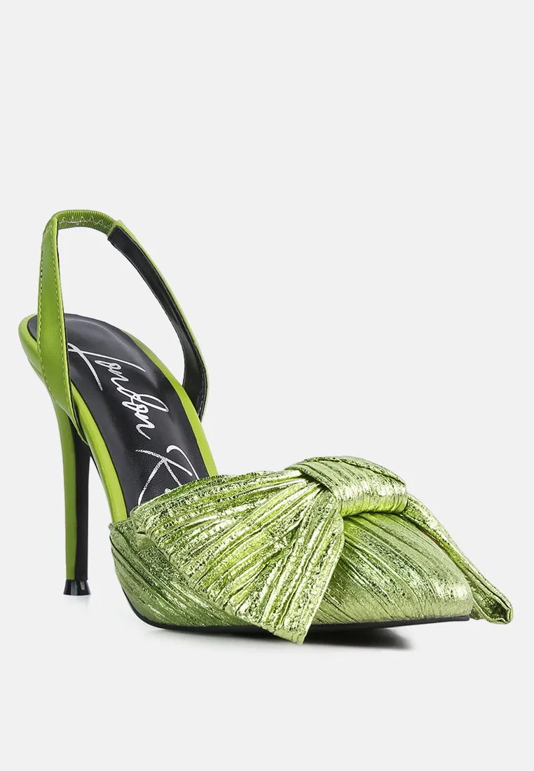 kiki high heeled bow slingback sandals