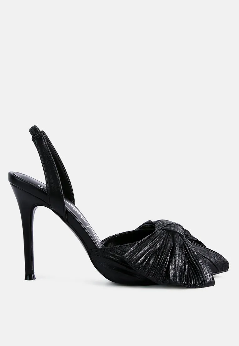 kiki high heeled bow slingback sandals