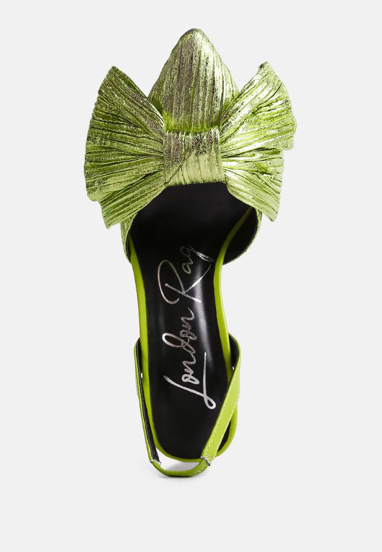kiki high heeled bow slingback sandals