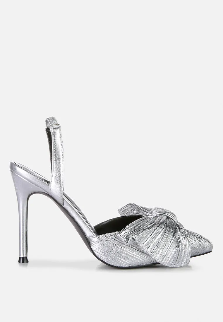 kiki high heeled bow slingback sandals